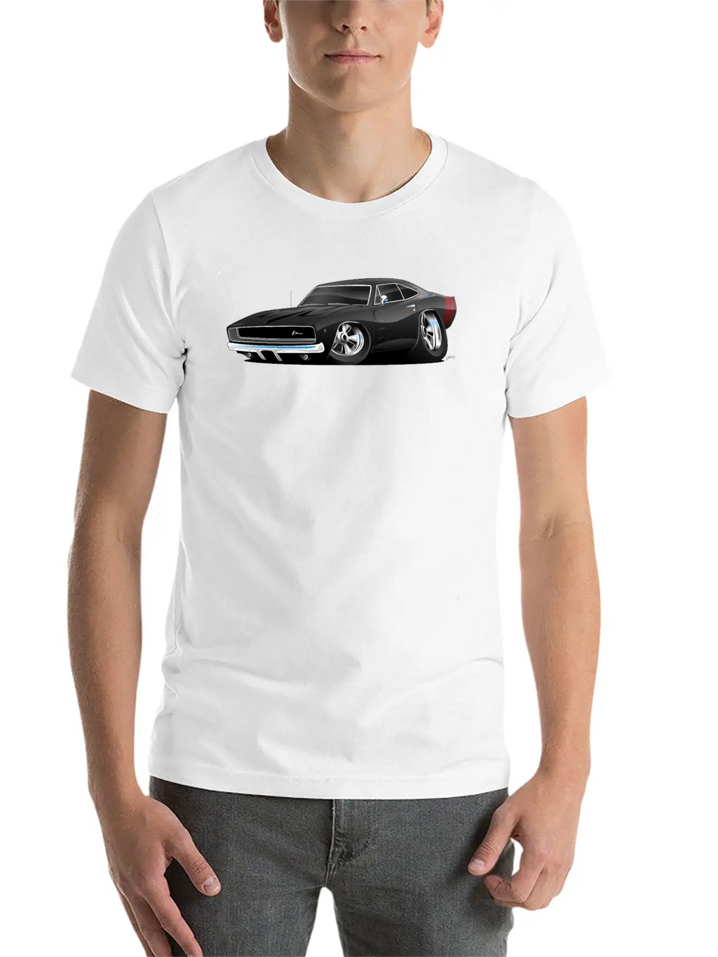 Classic 60’s American Muscle Car Cartoon Unisex Short Sleeve Soft Cotton T-Shirt – Casual Everyday Wear