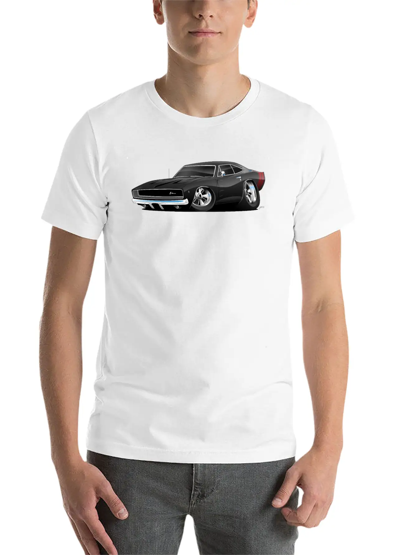 Classic 60’s American Muscle Car Cartoon Unisex Short Sleeve Soft Cotton T-Shirt – Casual Everyday Wear