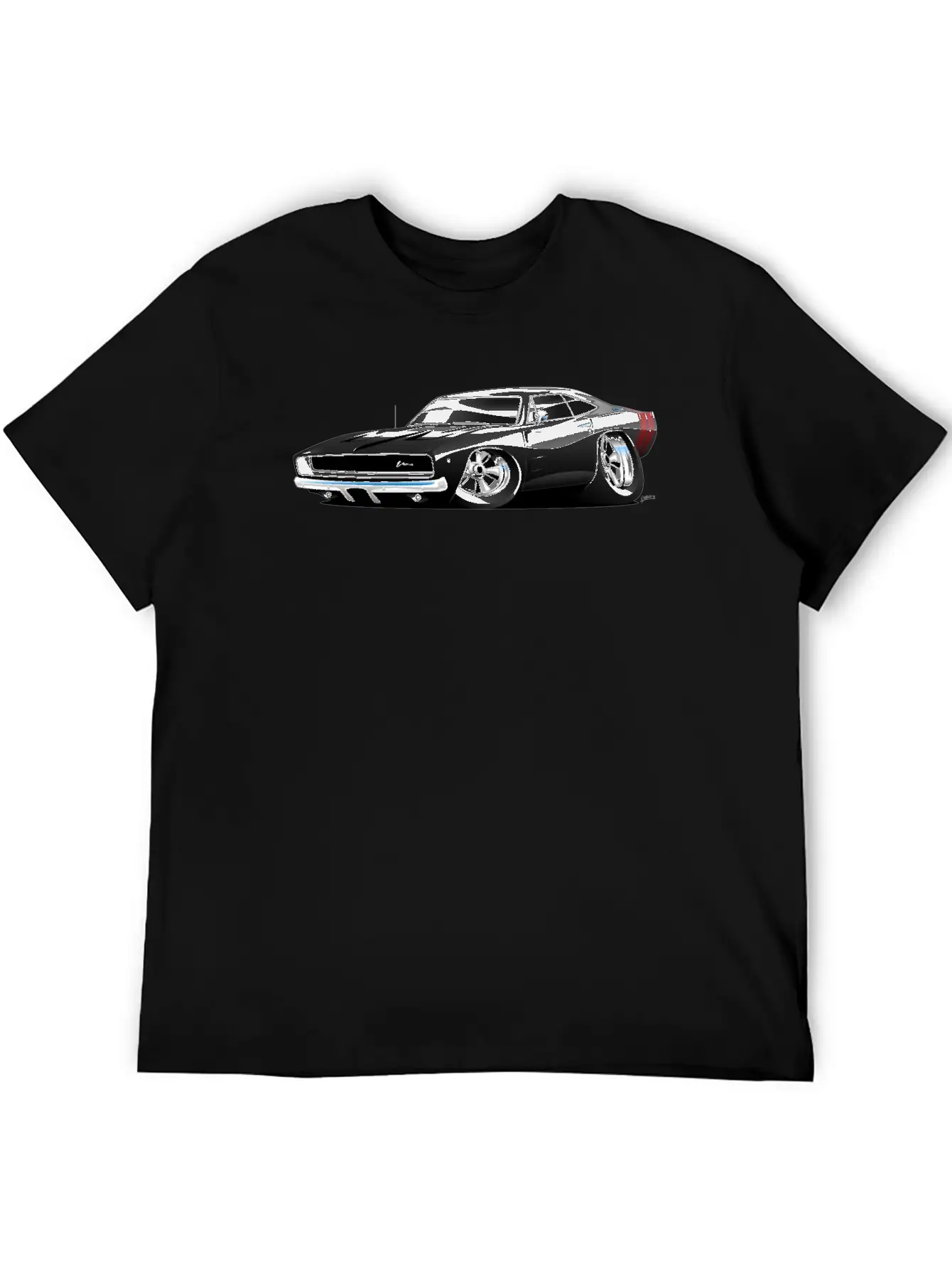Classic 60’s American Muscle Car Cartoon Unisex Short Sleeve Soft Cotton T-Shirt – Casual Everyday Wear