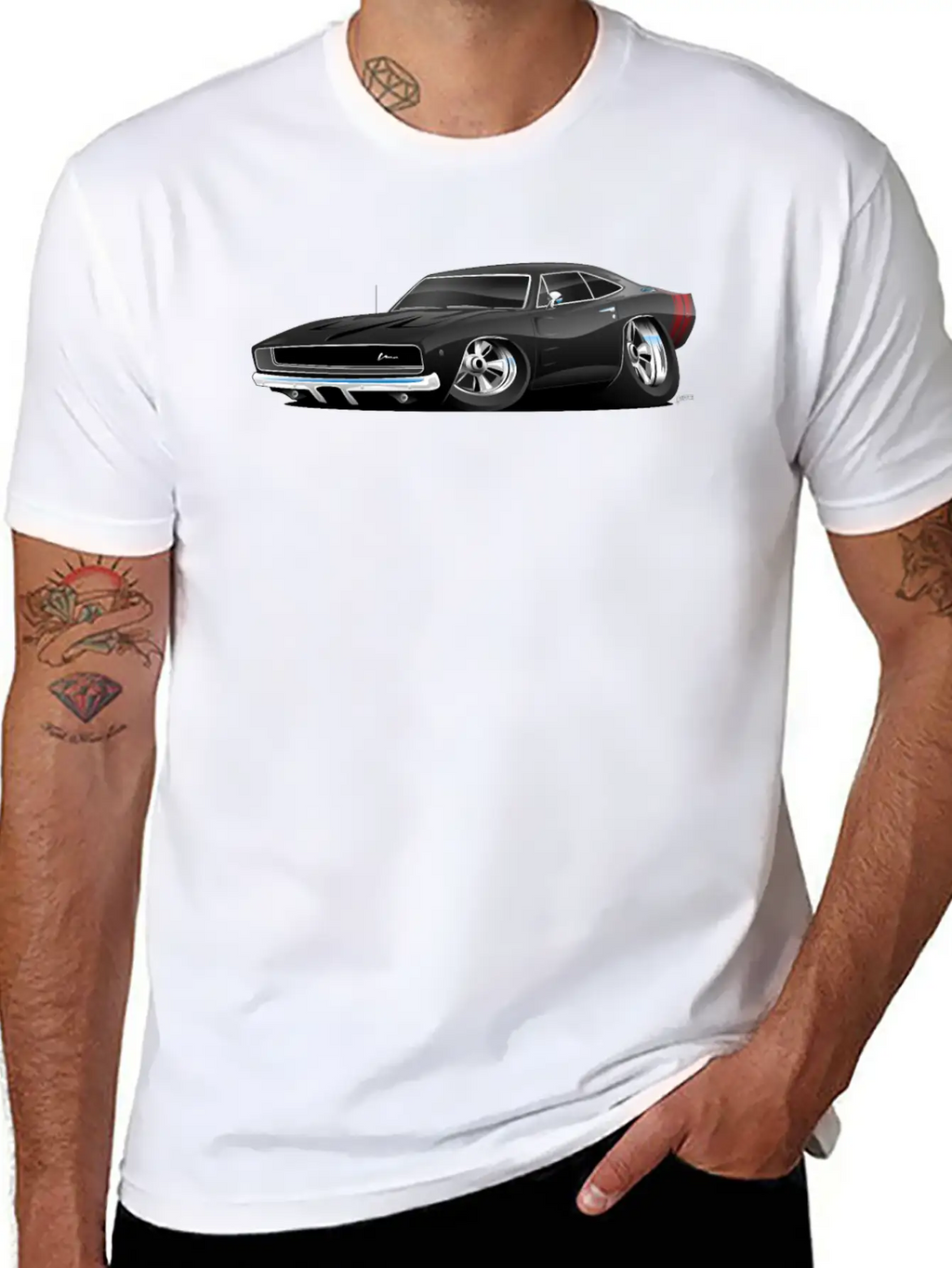 Classic 60’s American Muscle Car Cartoon Unisex Short Sleeve Soft Cotton T-Shirt – Casual Everyday Wear