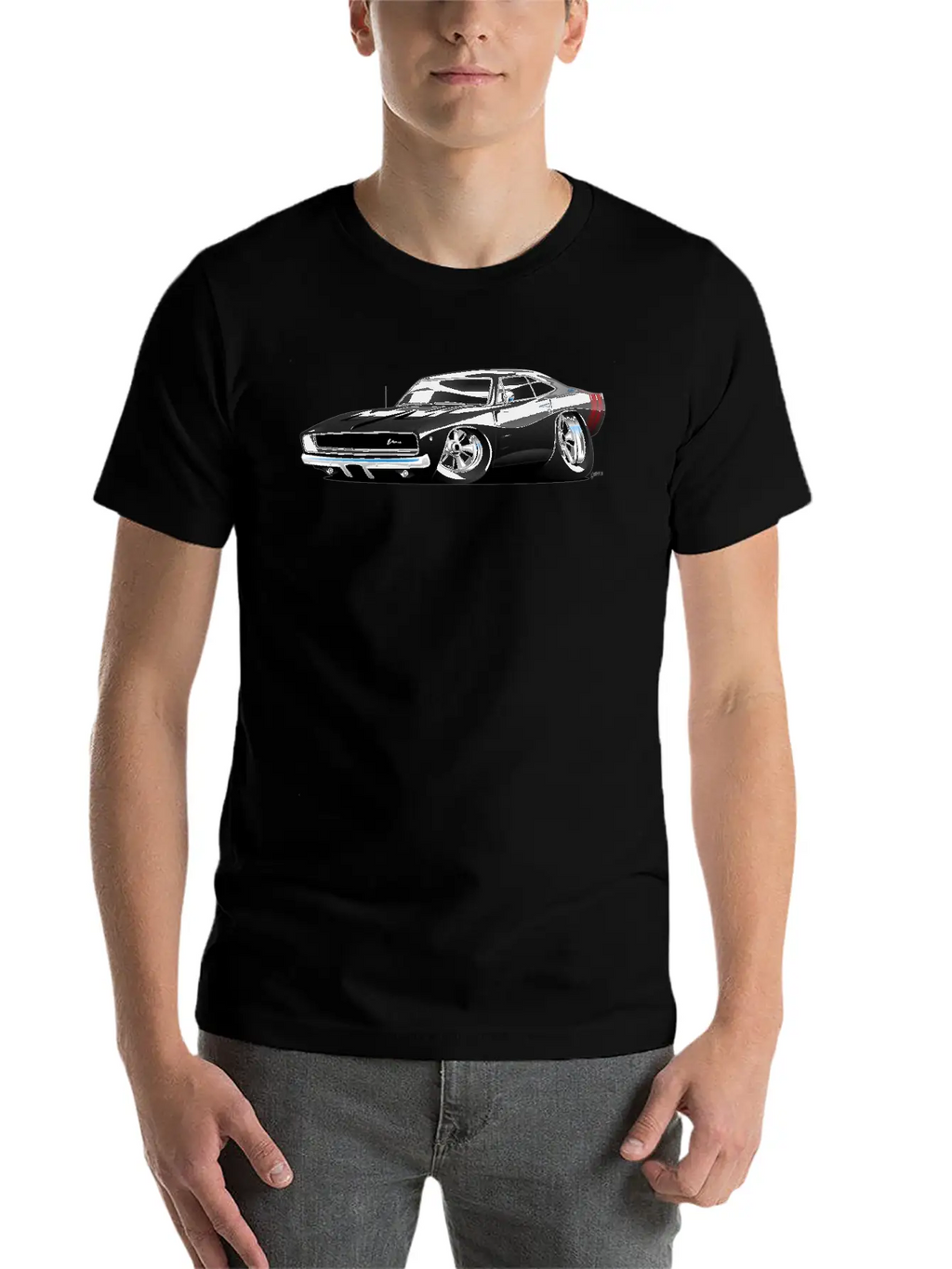 Classic 60’s American Muscle Car Cartoon Unisex Short Sleeve Soft Cotton T-Shirt – Casual Everyday Wear