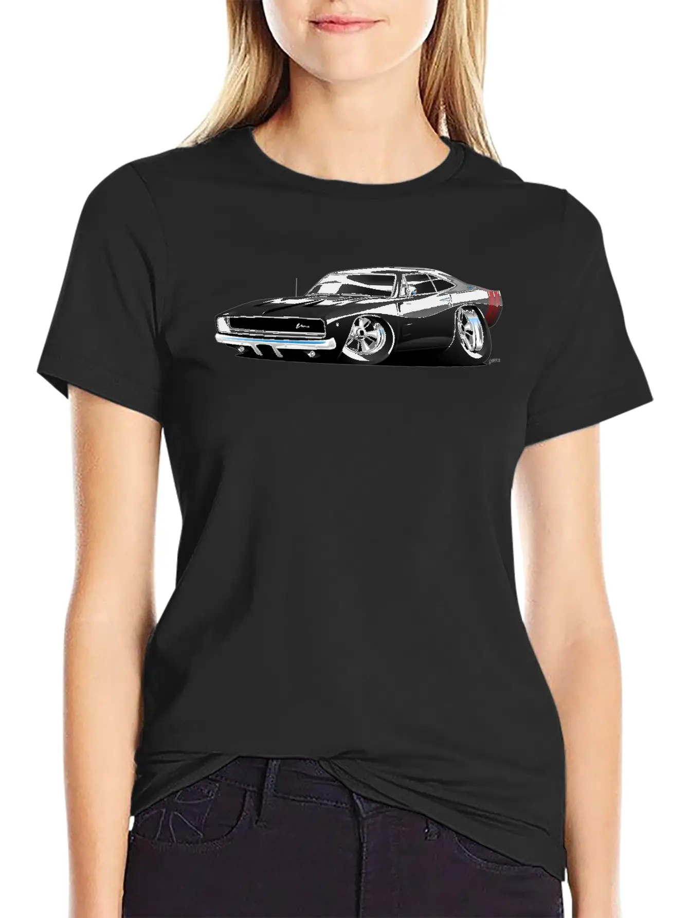 Classic 60’s American Muscle Car Cartoon Unisex Short Sleeve Soft Cotton T-Shirt – Casual Everyday Wear