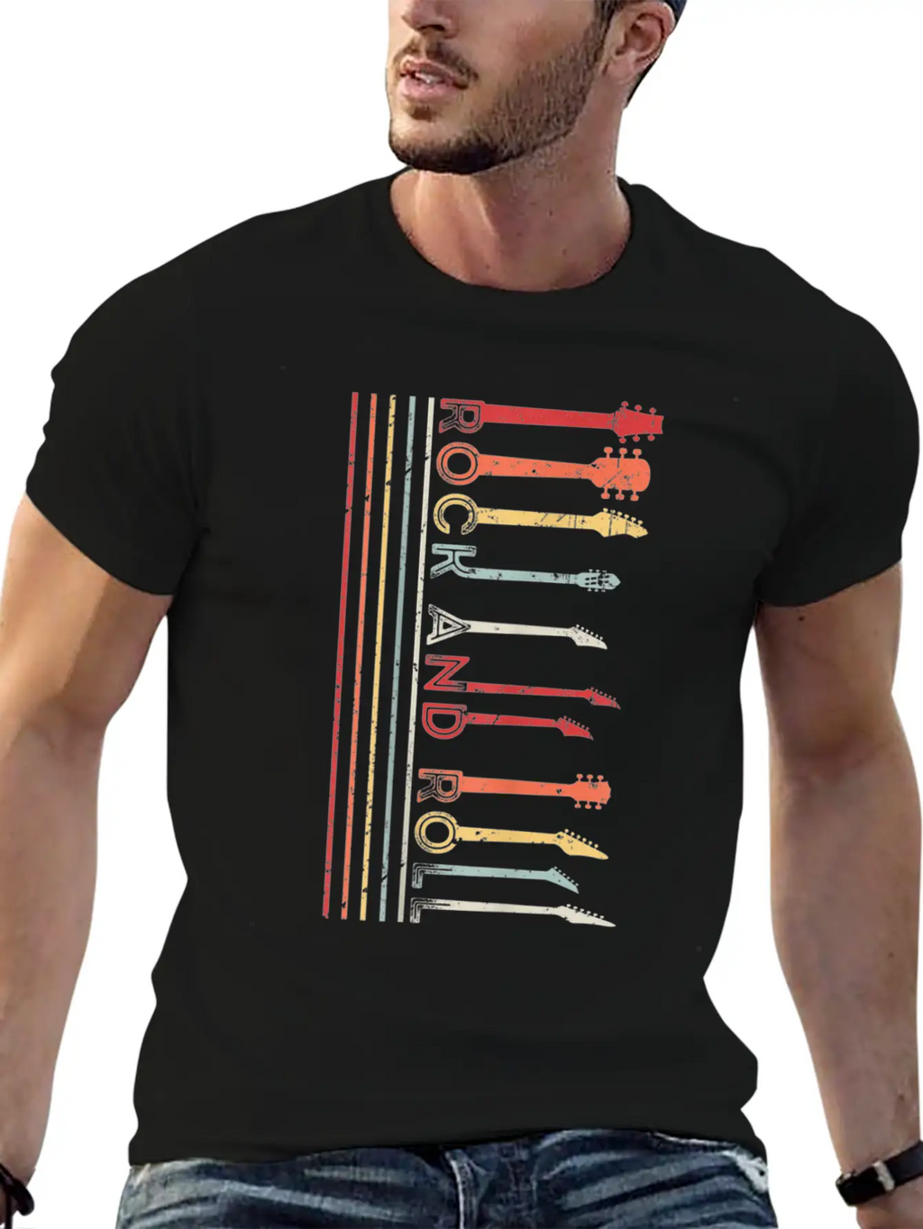 Classic Rock Roll Vintage Concert Band Cool Tee Casual Graphic T-Shirt – Simple And Comfortable Daily Wear