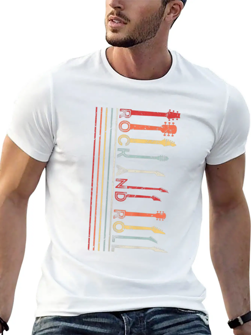 Classic Rock Roll Vintage Concert Band Cool Tee Casual Graphic T-Shirt – Simple And Comfortable Daily Wear