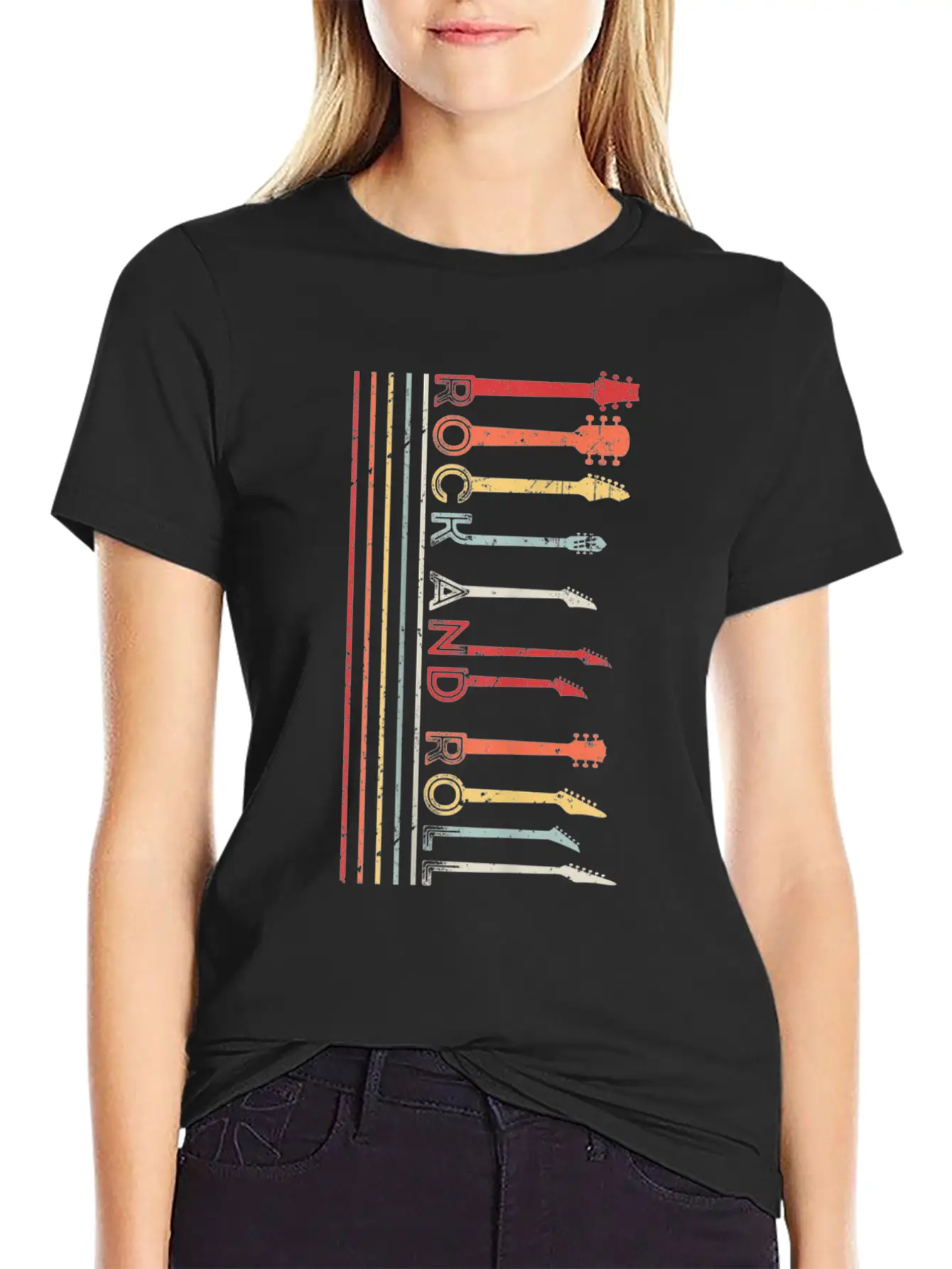 Classic Rock Roll Vintage Concert Band Cool Tee Casual Graphic T-Shirt – Simple And Comfortable Daily Wear