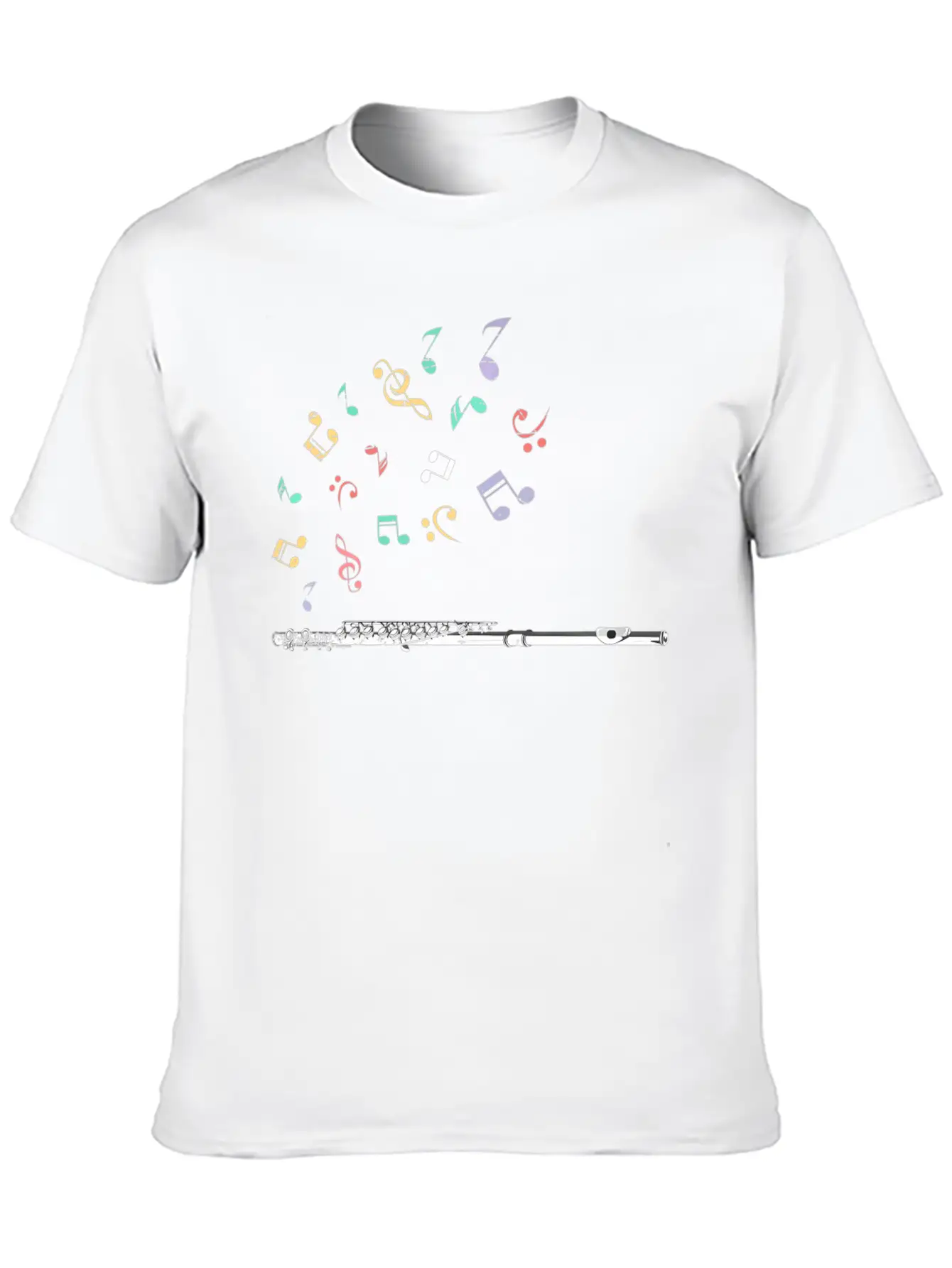 Classical Musical Instrument Flutist Flute Unisex Short Sleeve Soft Cotton T-Shirt – Casual Everyday Wear