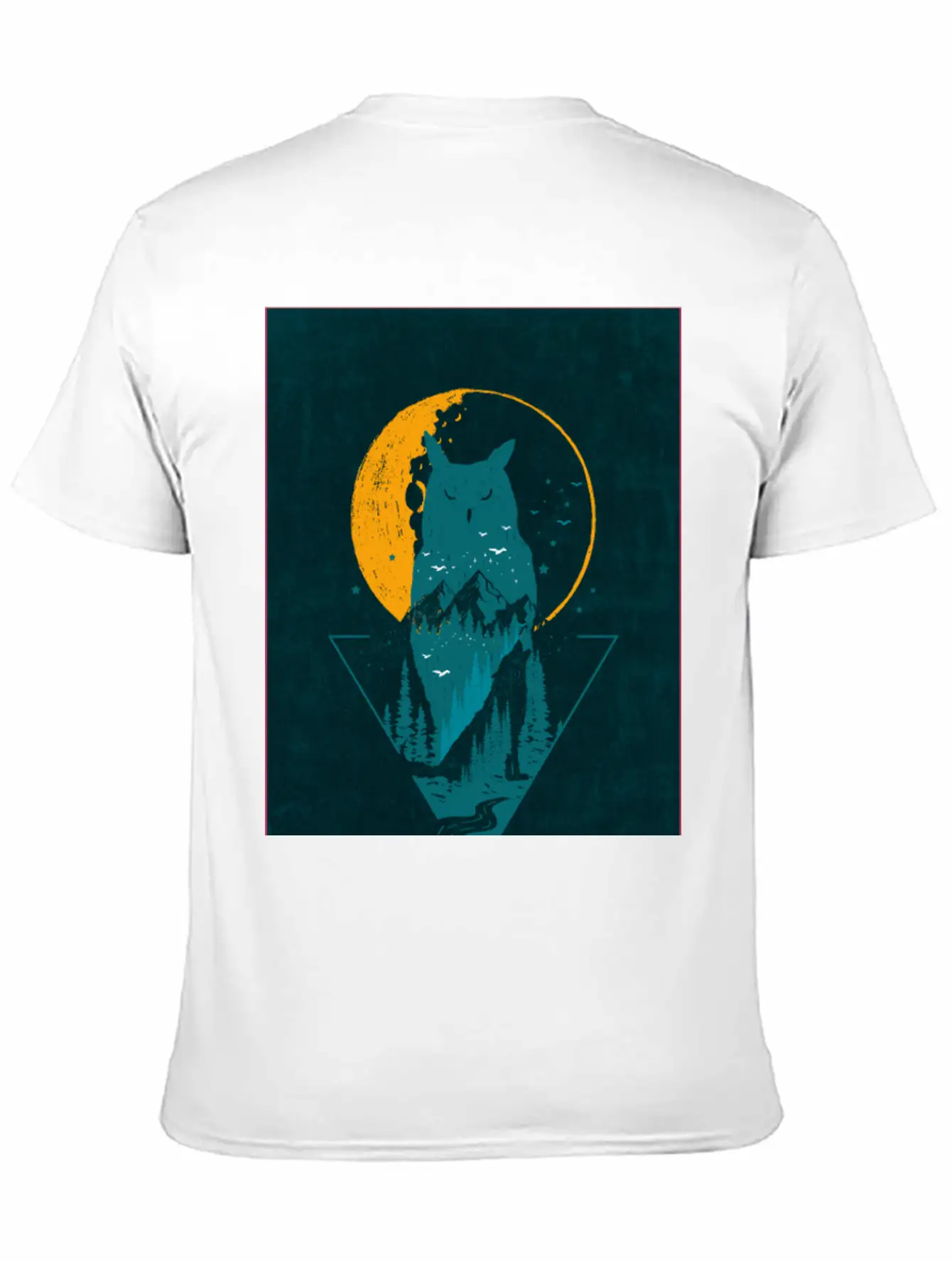 Classy And Minimalist Double Exposure WOLF And OWL Classic Fit Graphic Tee For Daily Comfort – Unisex Cotton Shirt
