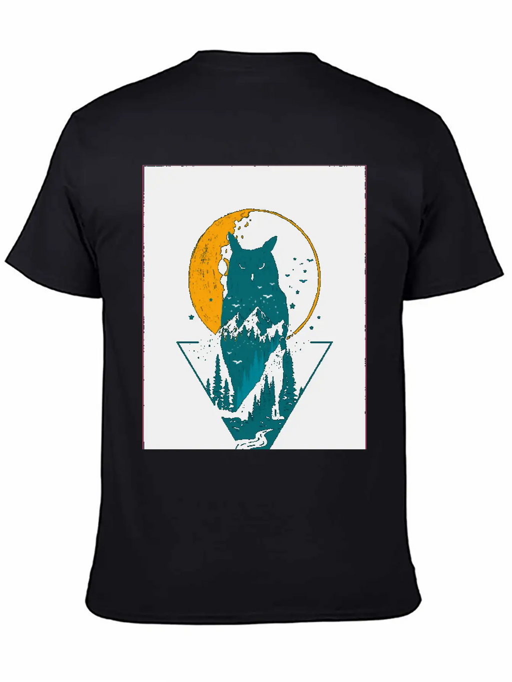 Classy And Minimalist Double Exposure WOLF And OWL Classic Fit Graphic Tee For Daily Comfort – Unisex Cotton Shirt