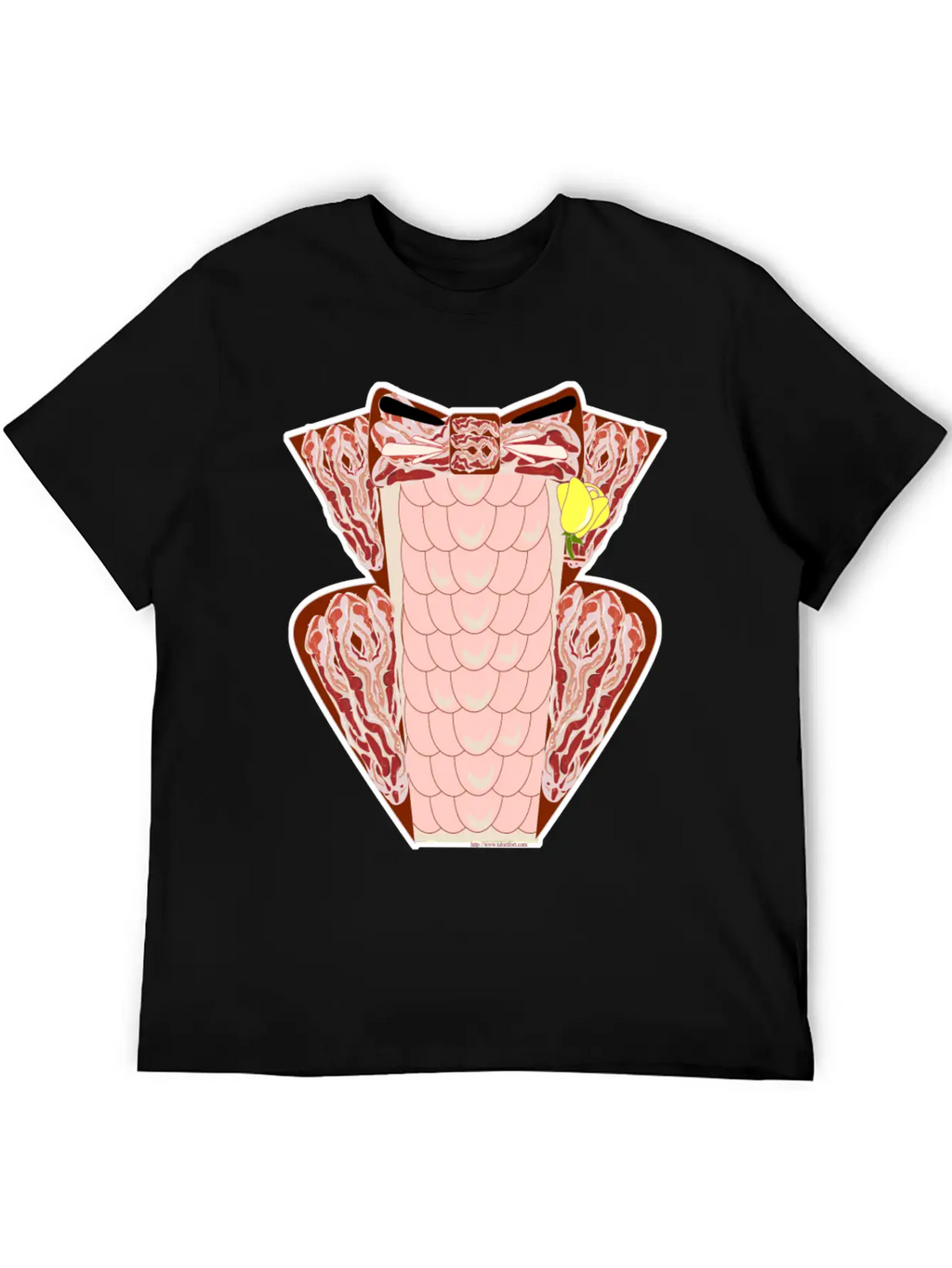 Classy Ruffled Bacon Tuxedo Casual Graphic T-Shirt – Simple And Comfortable Daily Wear