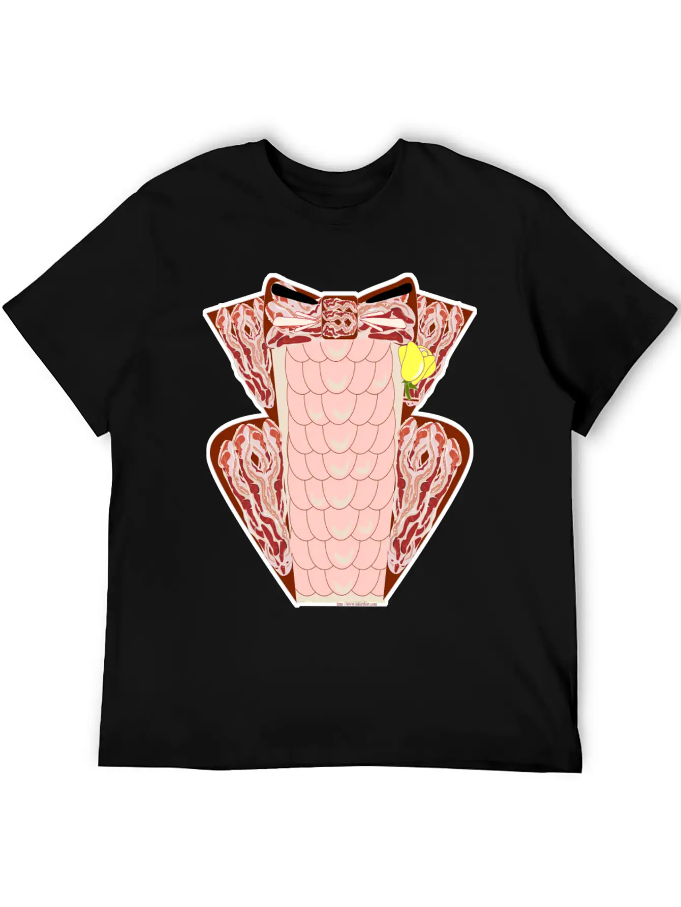 Classy Ruffled Bacon Tuxedo Casual Graphic T-Shirt – Simple And Comfortable Daily Wear