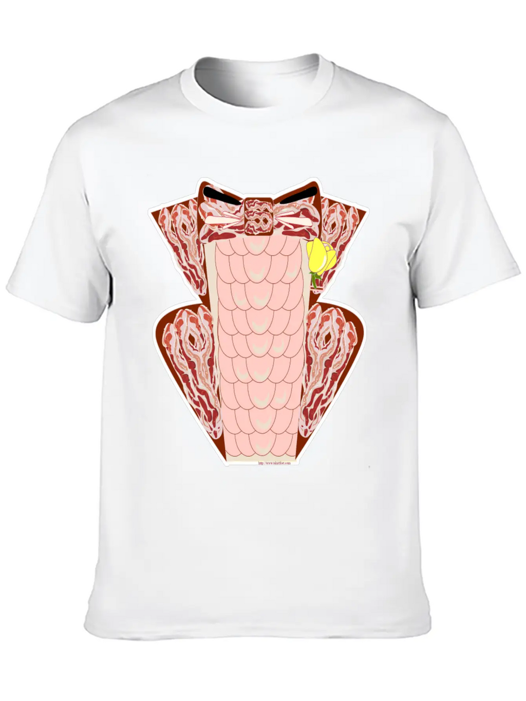 Classy Ruffled Bacon Tuxedo Casual Graphic T-Shirt – Simple And Comfortable Daily Wear
