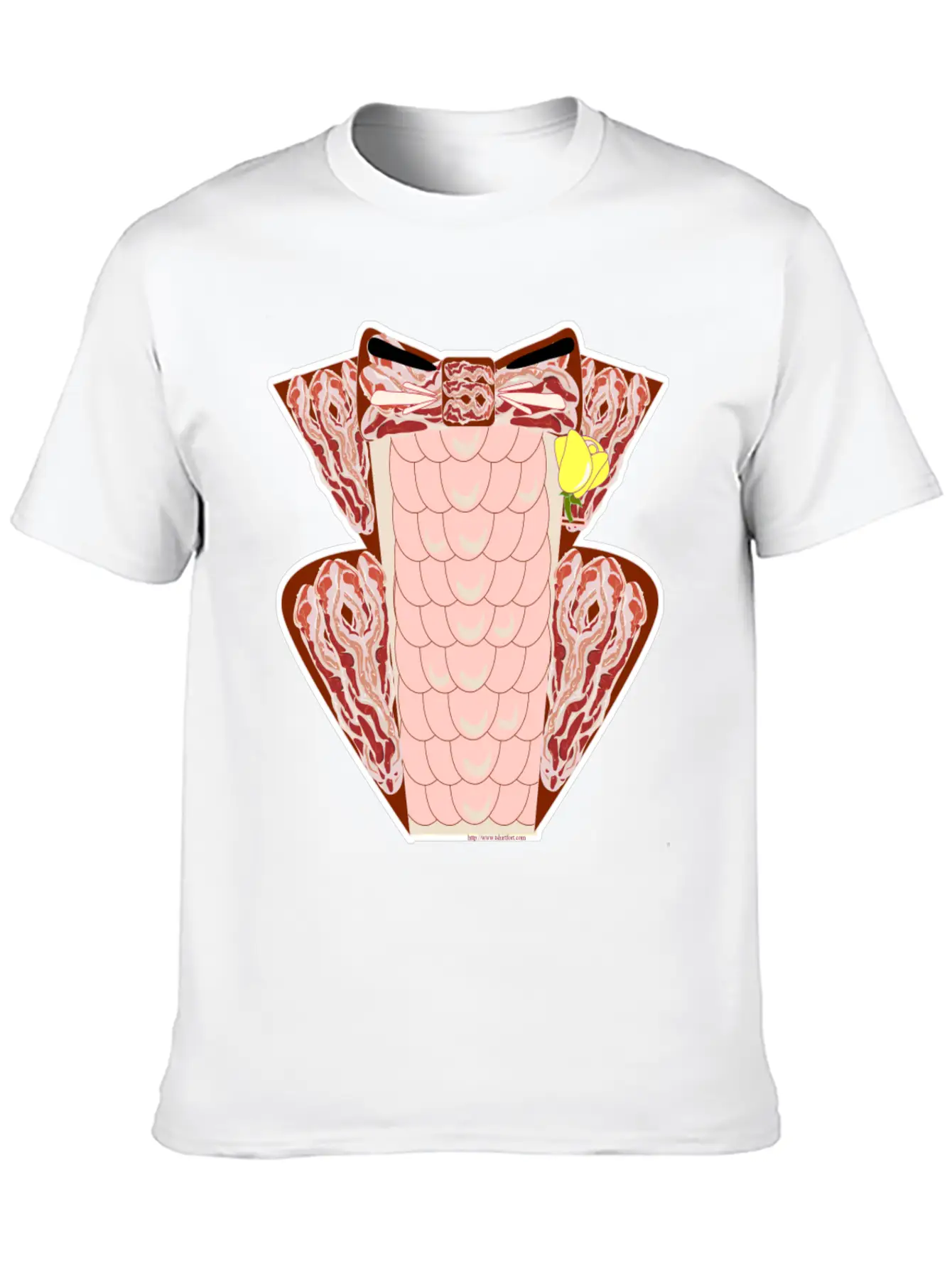 Classy Ruffled Bacon Tuxedo Casual Graphic T-Shirt – Simple And Comfortable Daily Wear