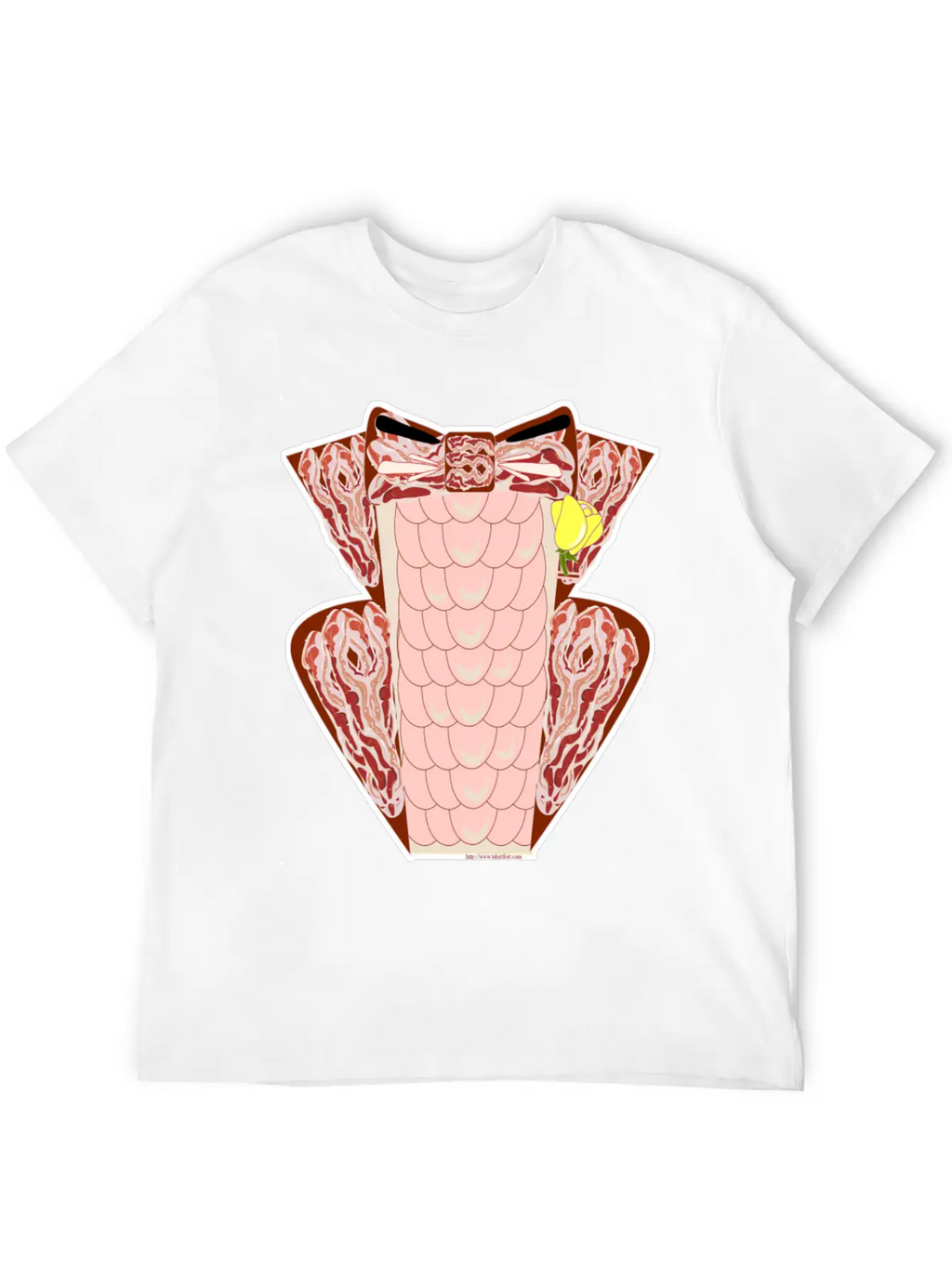 Classy Ruffled Bacon Tuxedo Casual Graphic T-Shirt – Simple And Comfortable Daily Wear