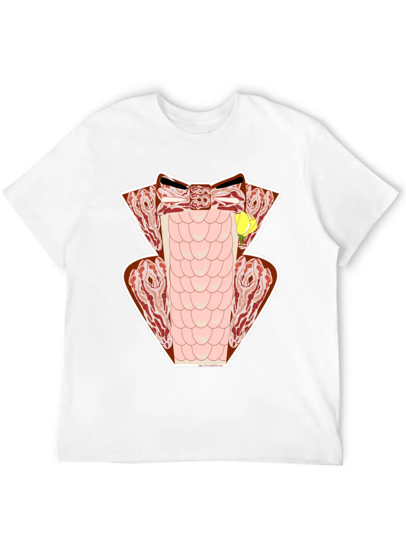 Classy Ruffled Bacon Tuxedo Casual Graphic T-Shirt – Simple And Comfortable Daily Wear
