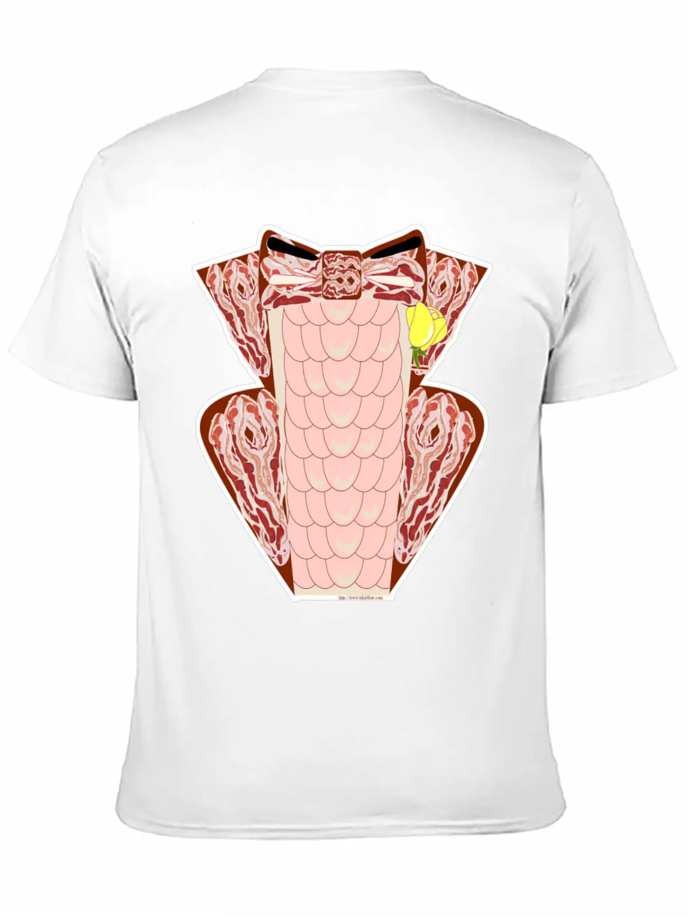 Classy Ruffled Bacon Tuxedo Casual Graphic T-Shirt – Simple And Comfortable Daily Wear