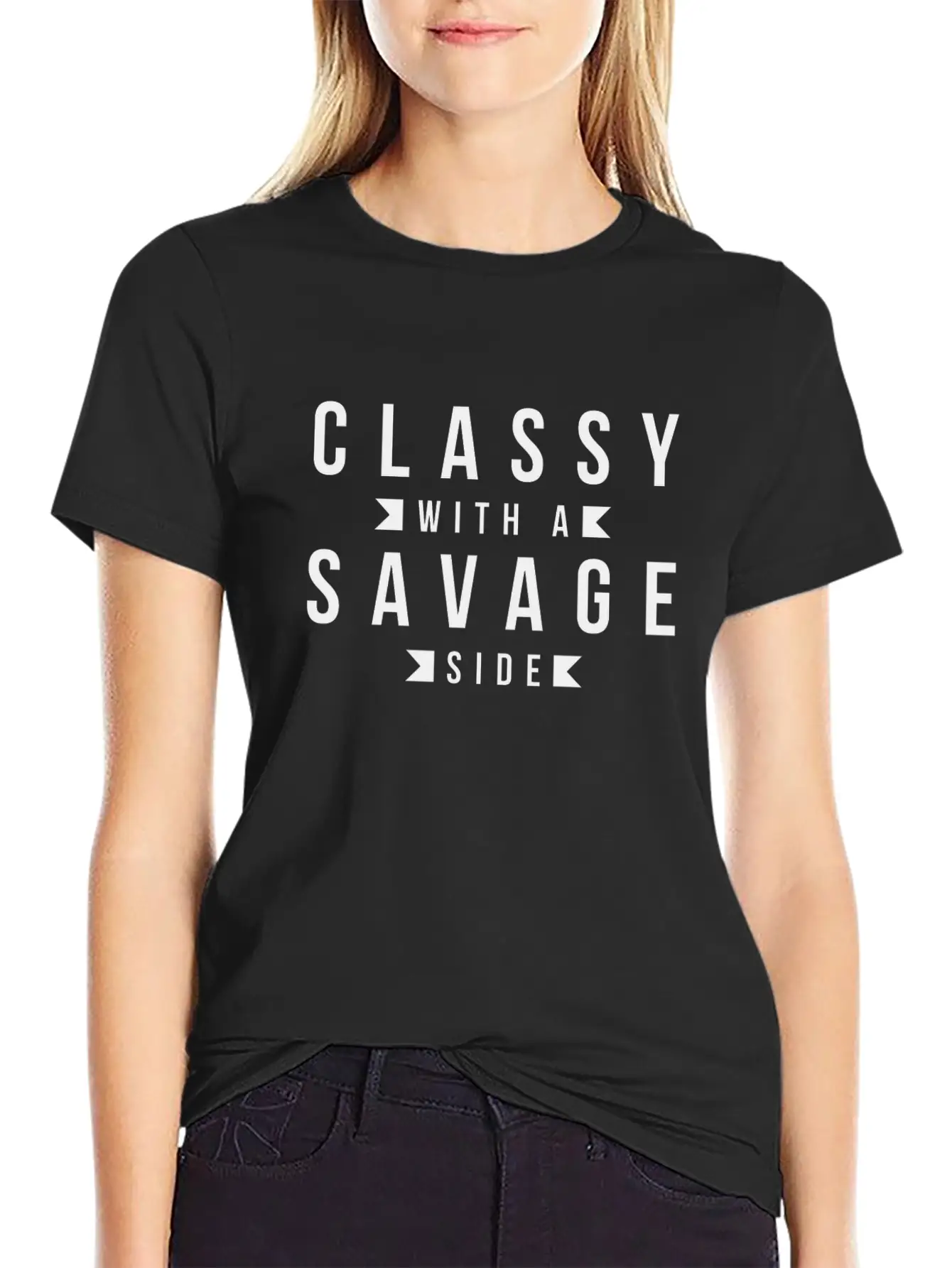 Classy With A Savage Side Cheeky Classic Fit Graphic Tee For Daily Comfort – Unisex Cotton Shirt
