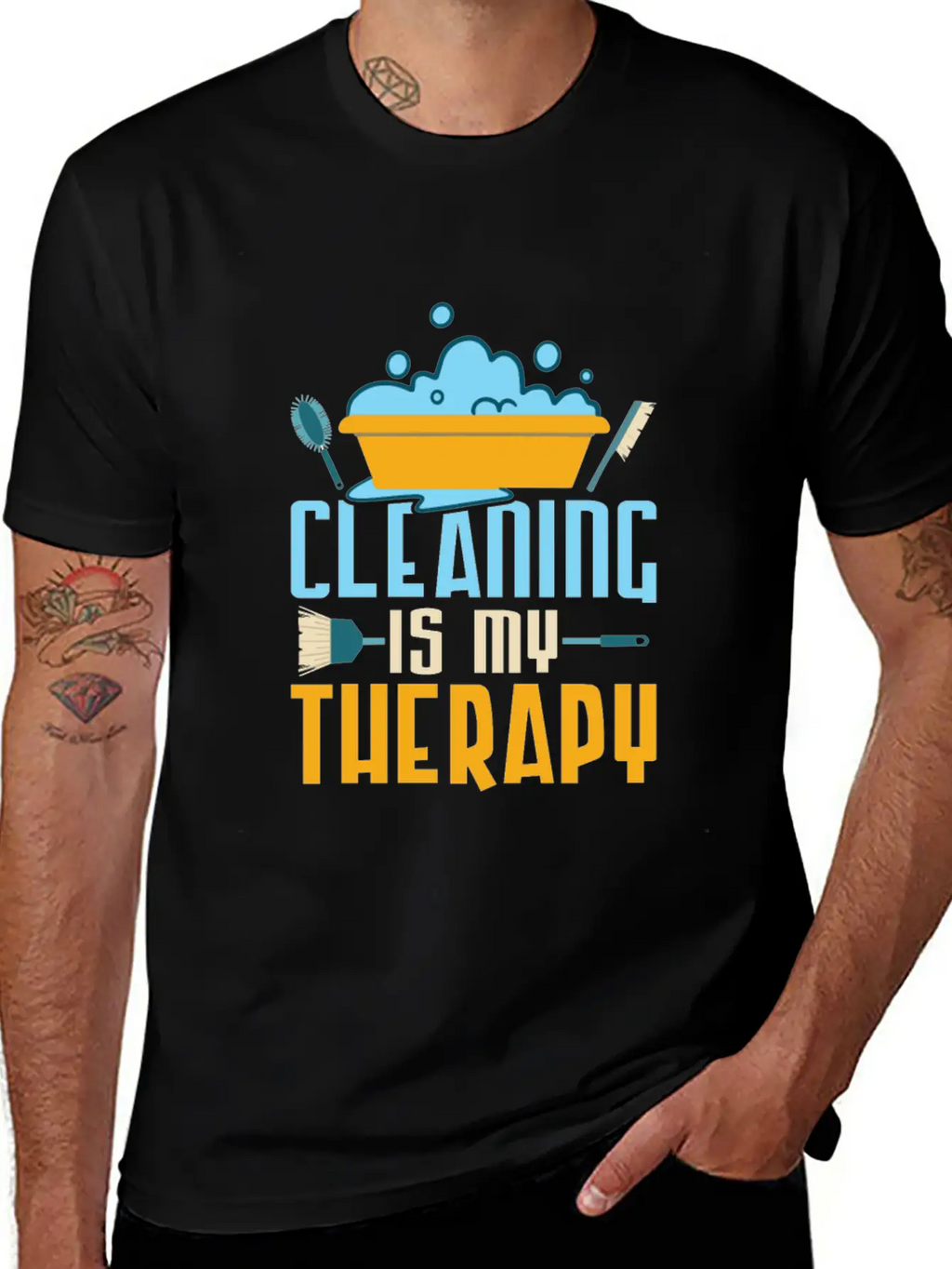 Cleaning Is My Therapy Cleaner Housekeeping Unisex Casual T-Shirt – Clean Design For Daily Comfort
