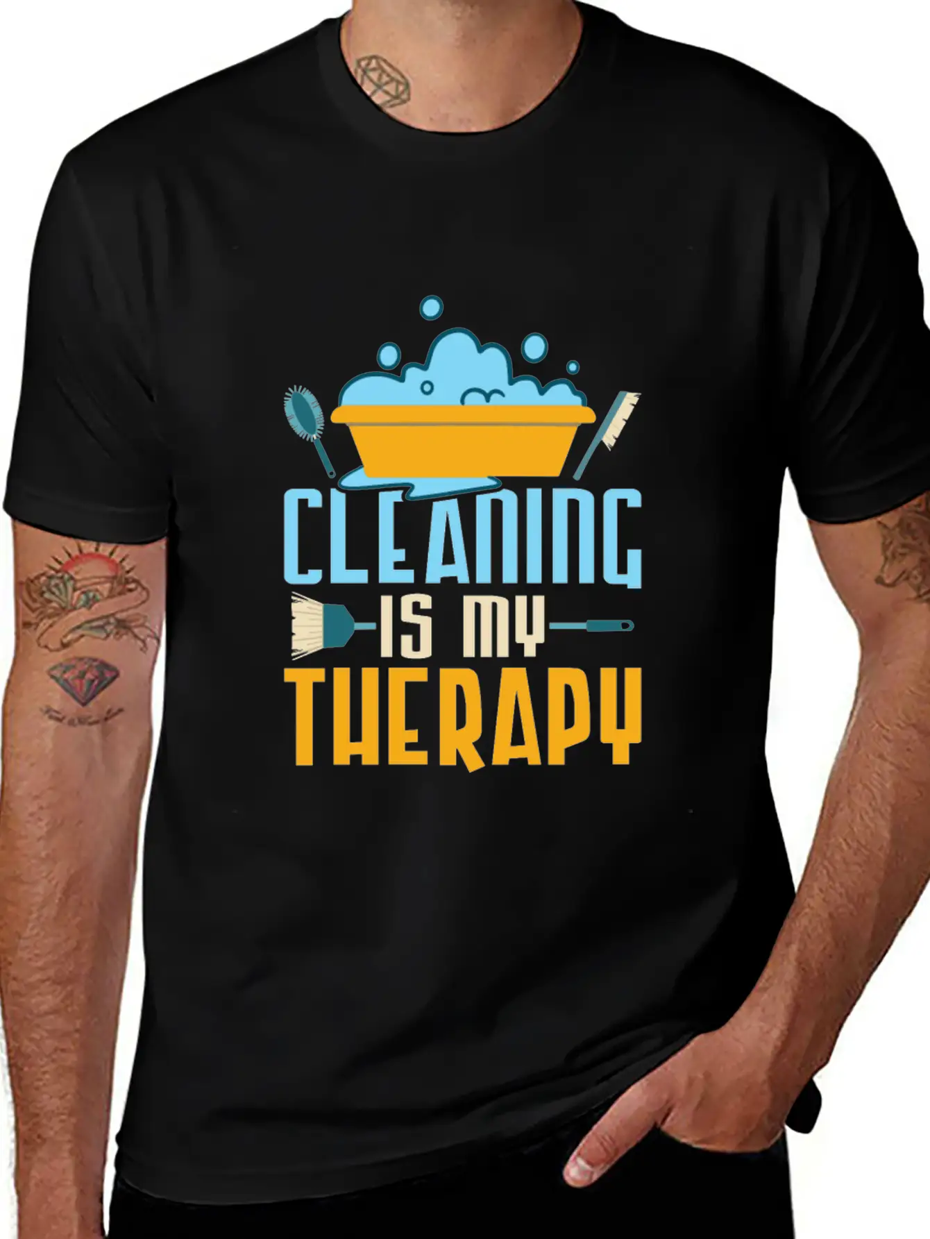 Cleaning Is My Therapy Cleaner Housekeeping Unisex Casual T-Shirt – Clean Design For Daily Comfort