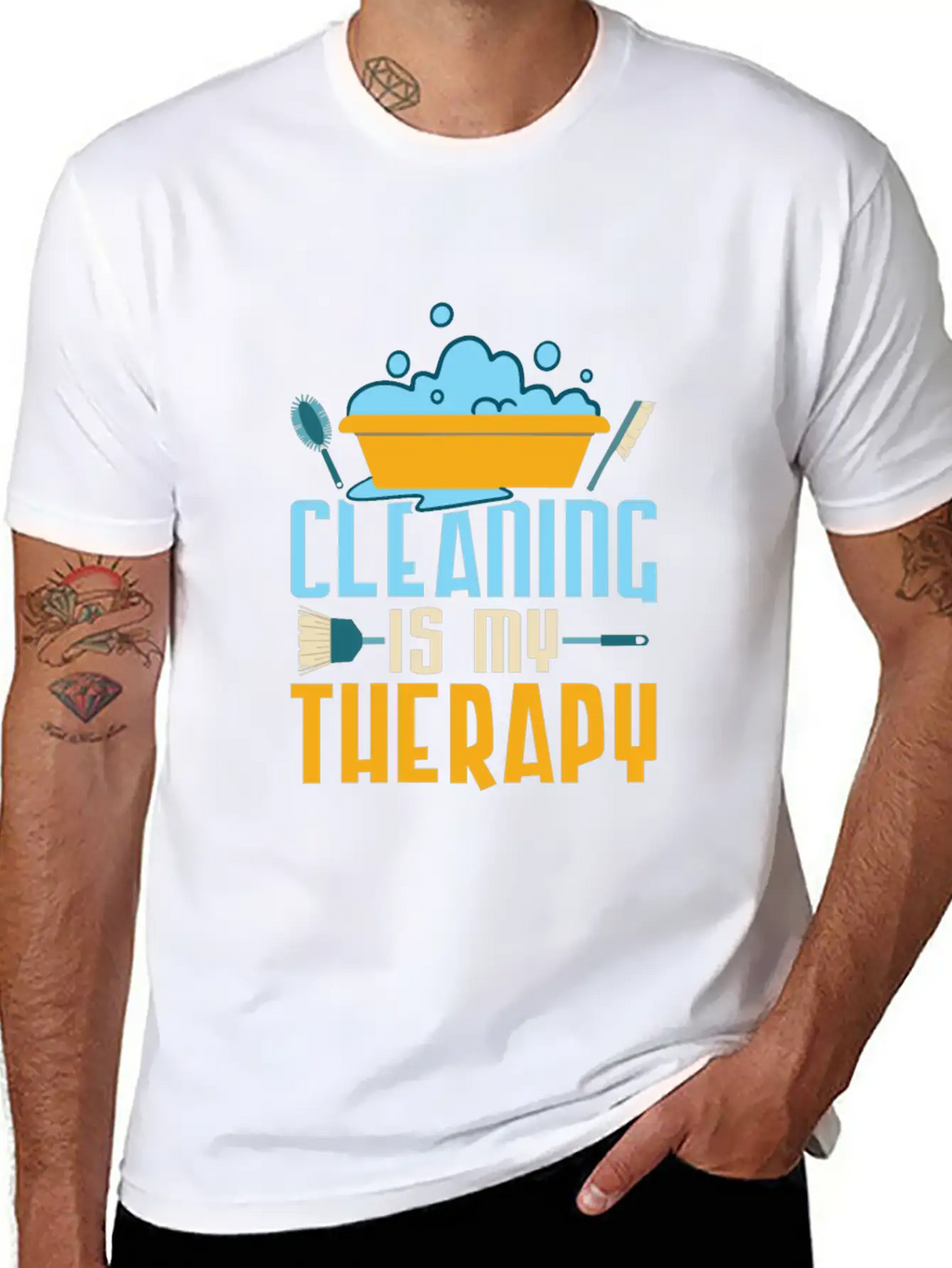 Cleaning Is My Therapy Cleaner Housekeeping Unisex Casual T-Shirt – Clean Design For Daily Comfort