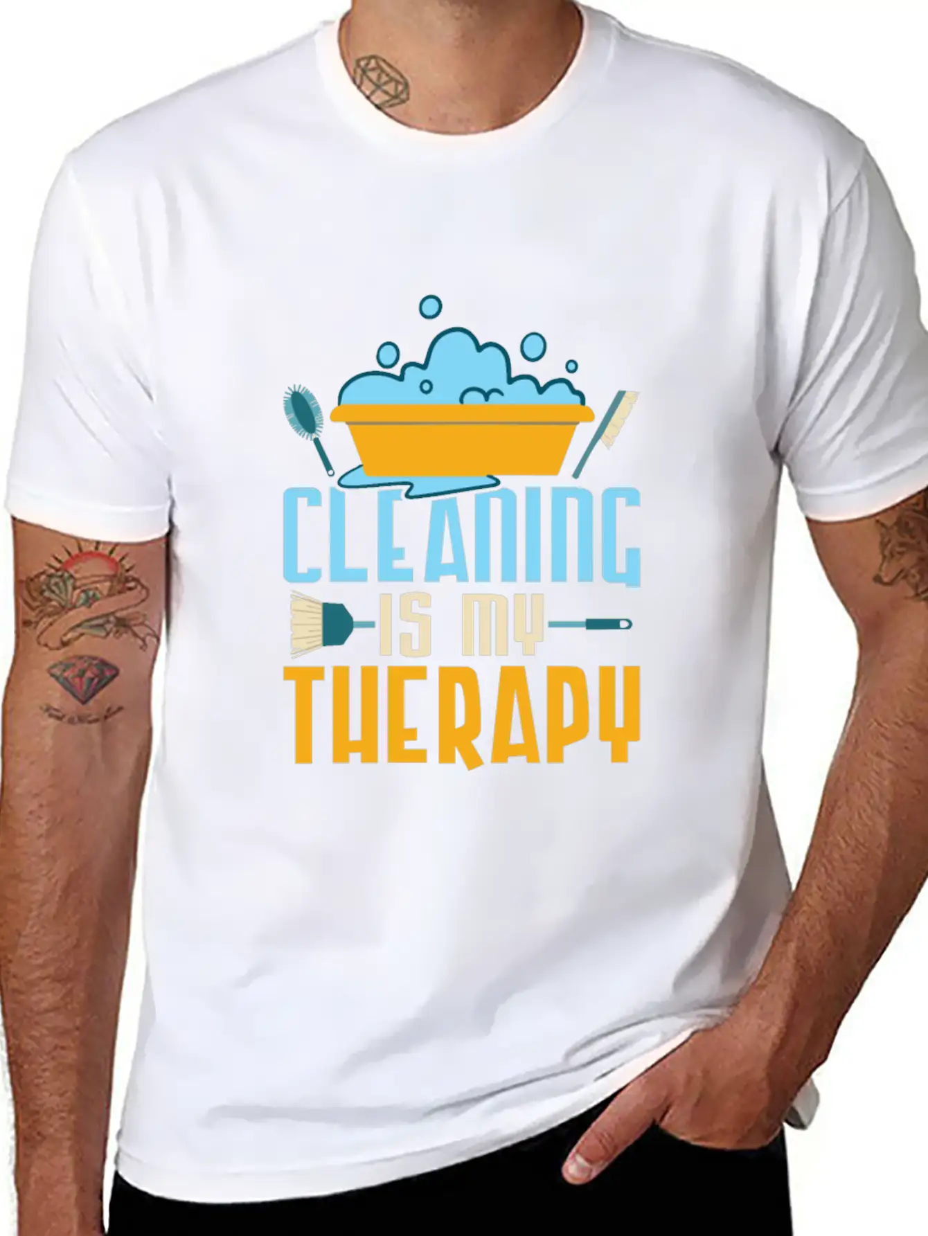 Cleaning Is My Therapy Cleaner Housekeeping Unisex Casual T-Shirt – Clean Design For Daily Comfort