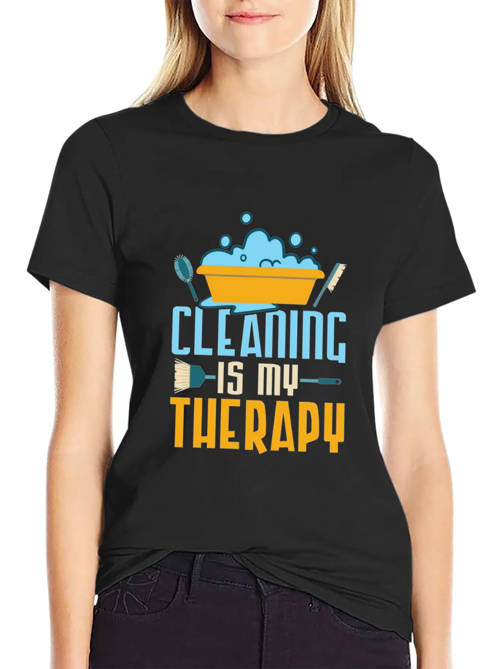 Cleaning Is My Therapy Cleaner Housekeeping Unisex Casual T-Shirt – Clean Design For Daily Comfort