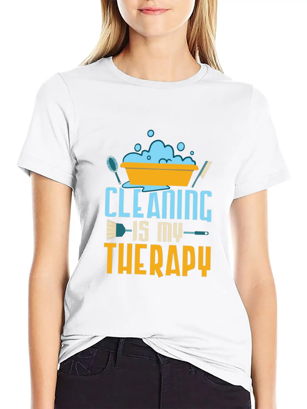 Cleaning Is My Therapy Cleaner Housekeeping Unisex Casual T-Shirt – Clean Design For Daily Comfort