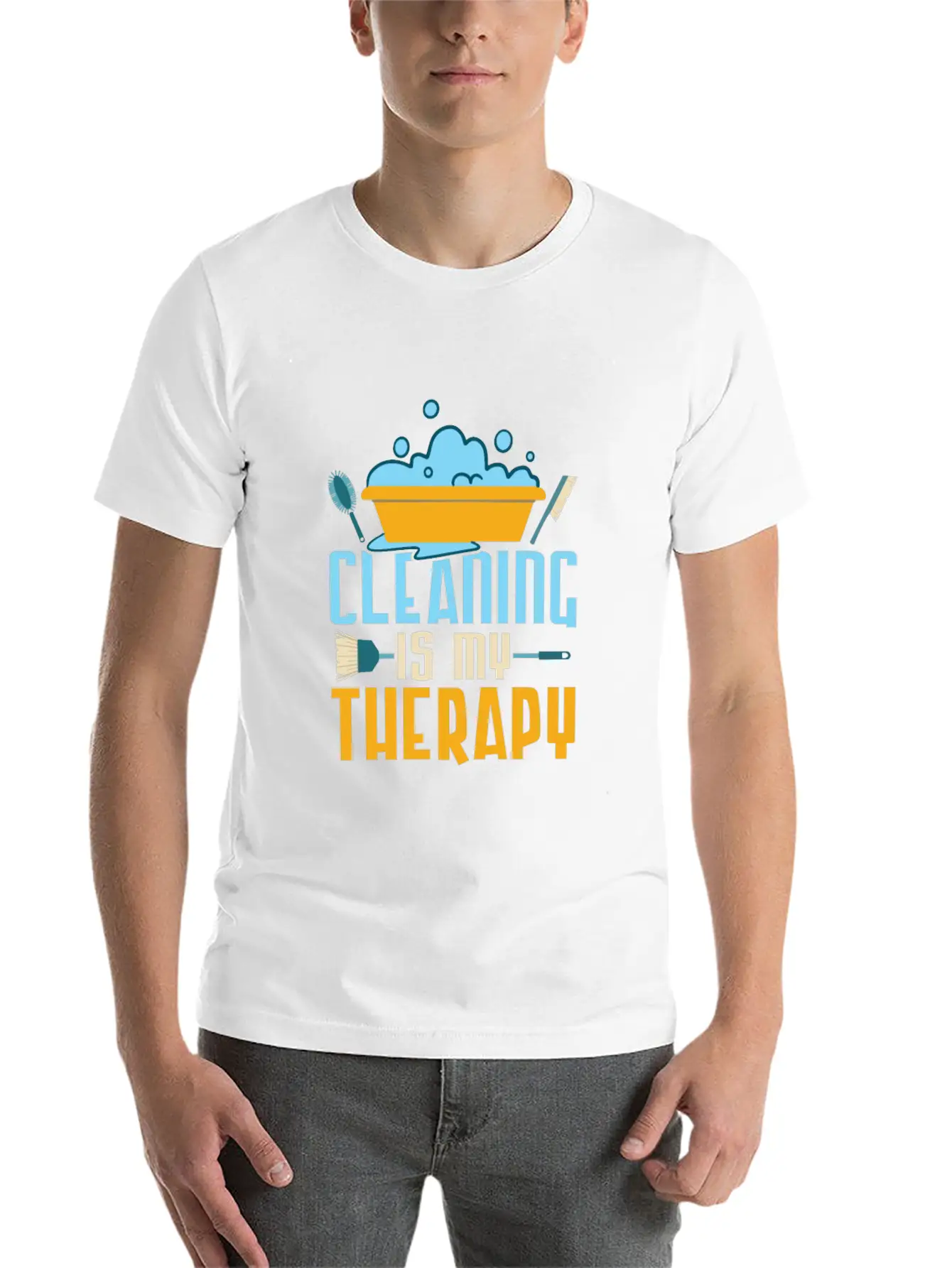 Cleaning Is My Therapy Cleaner Housekeeping Unisex Casual T-Shirt – Clean Design For Daily Comfort