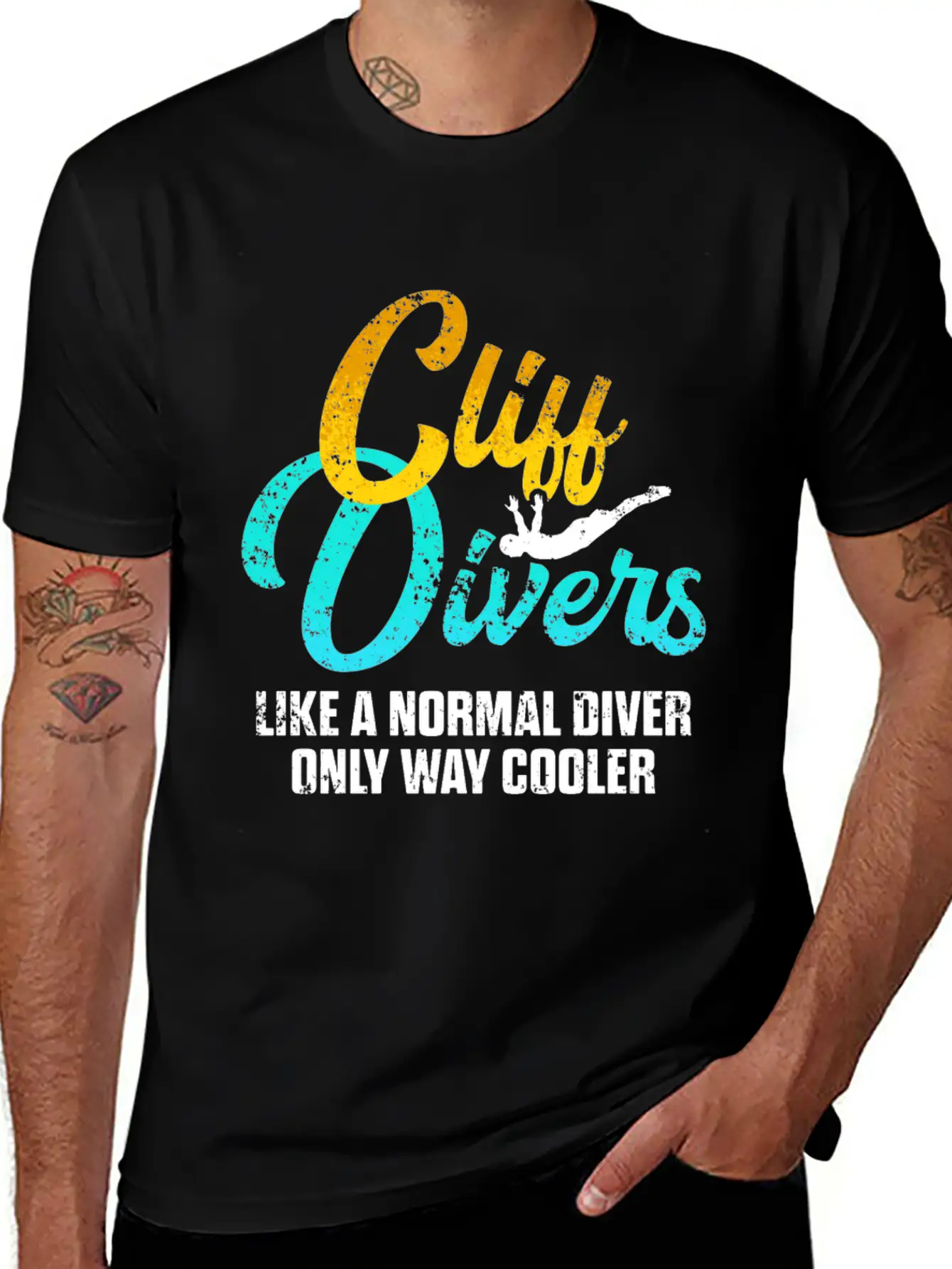 Cliff Diving Lover Normal Dive Cliff Jumping Unisex Short Sleeve Soft Cotton T-Shirt – Casual Everyday Wear