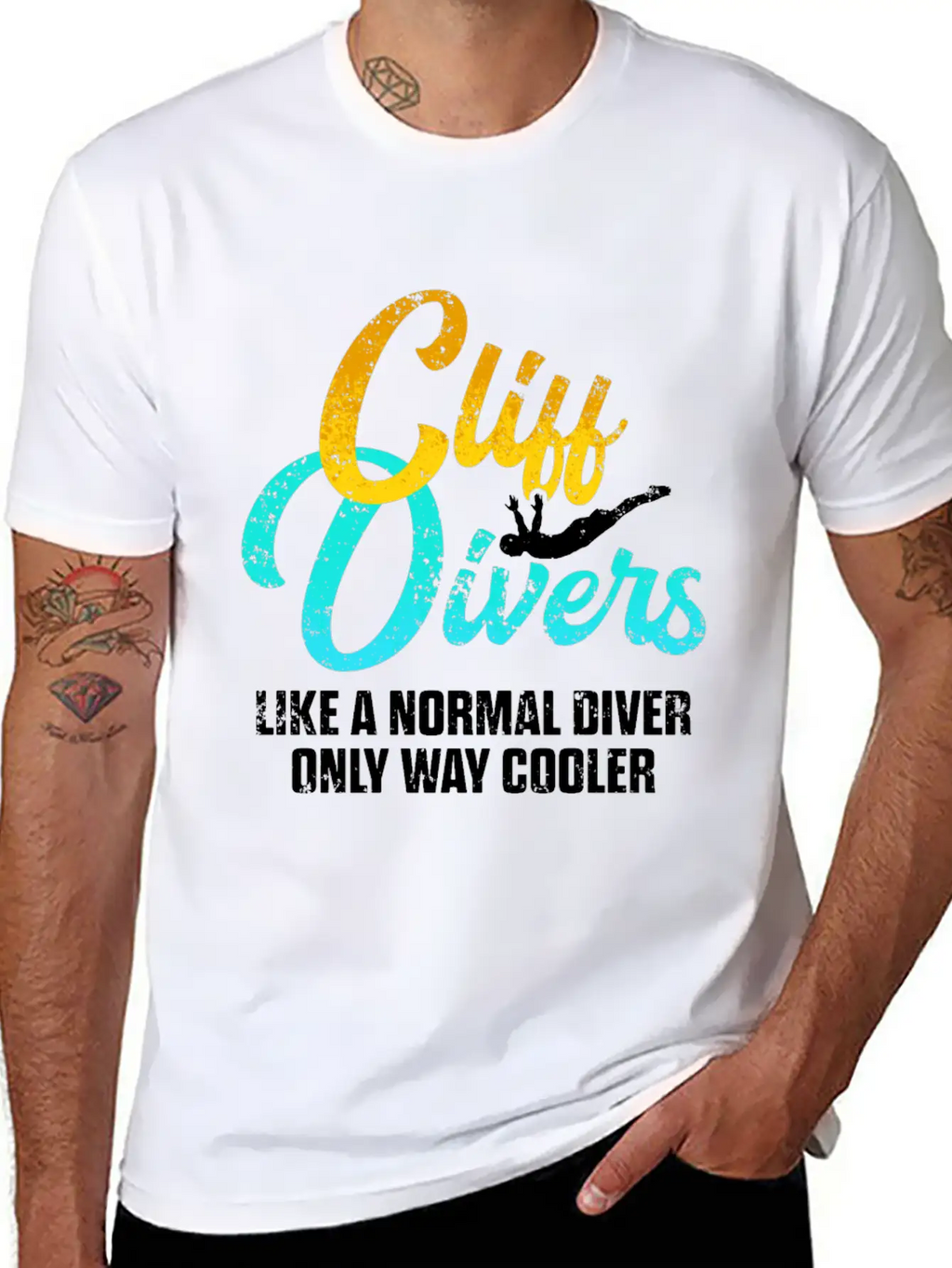 Cliff Diving Lover Normal Dive Cliff Jumping Unisex Short Sleeve Soft Cotton T-Shirt – Casual Everyday Wear