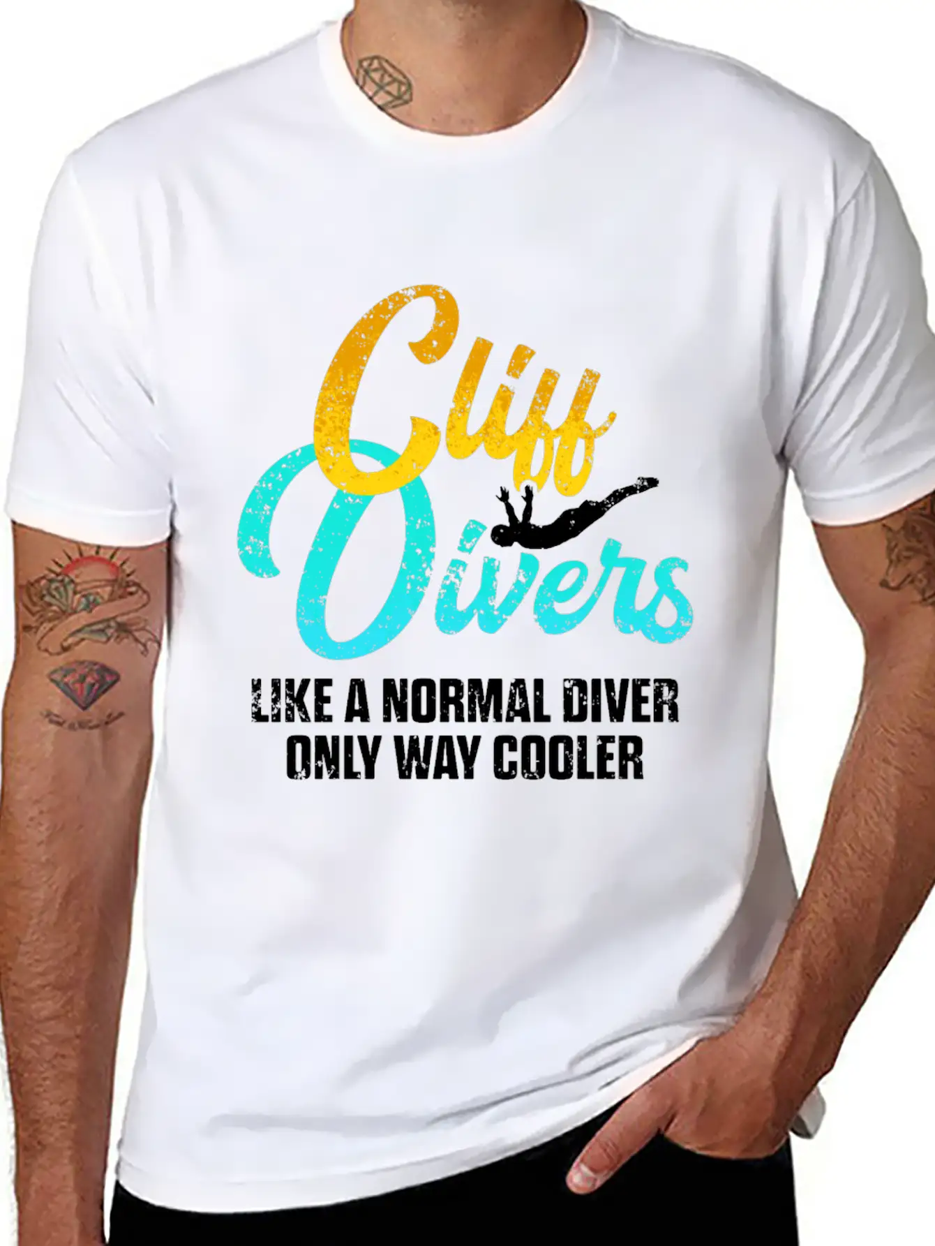 Cliff Diving Lover Normal Dive Cliff Jumping Unisex Short Sleeve Soft Cotton T-Shirt – Casual Everyday Wear