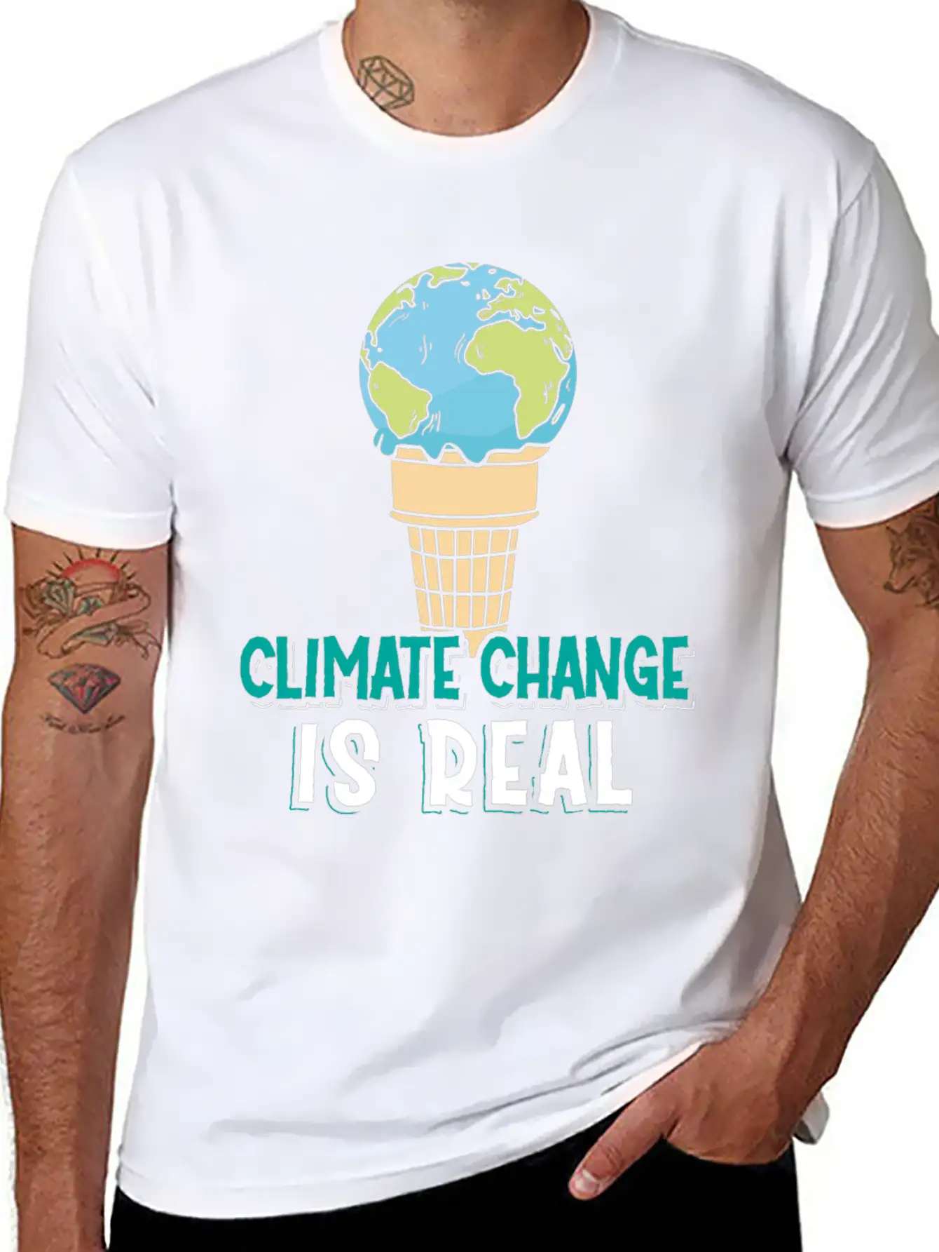 Climate Change Is Real Klimawandel Globale Breathable Soft Cotton T-Shirt – Timeless Casual Look