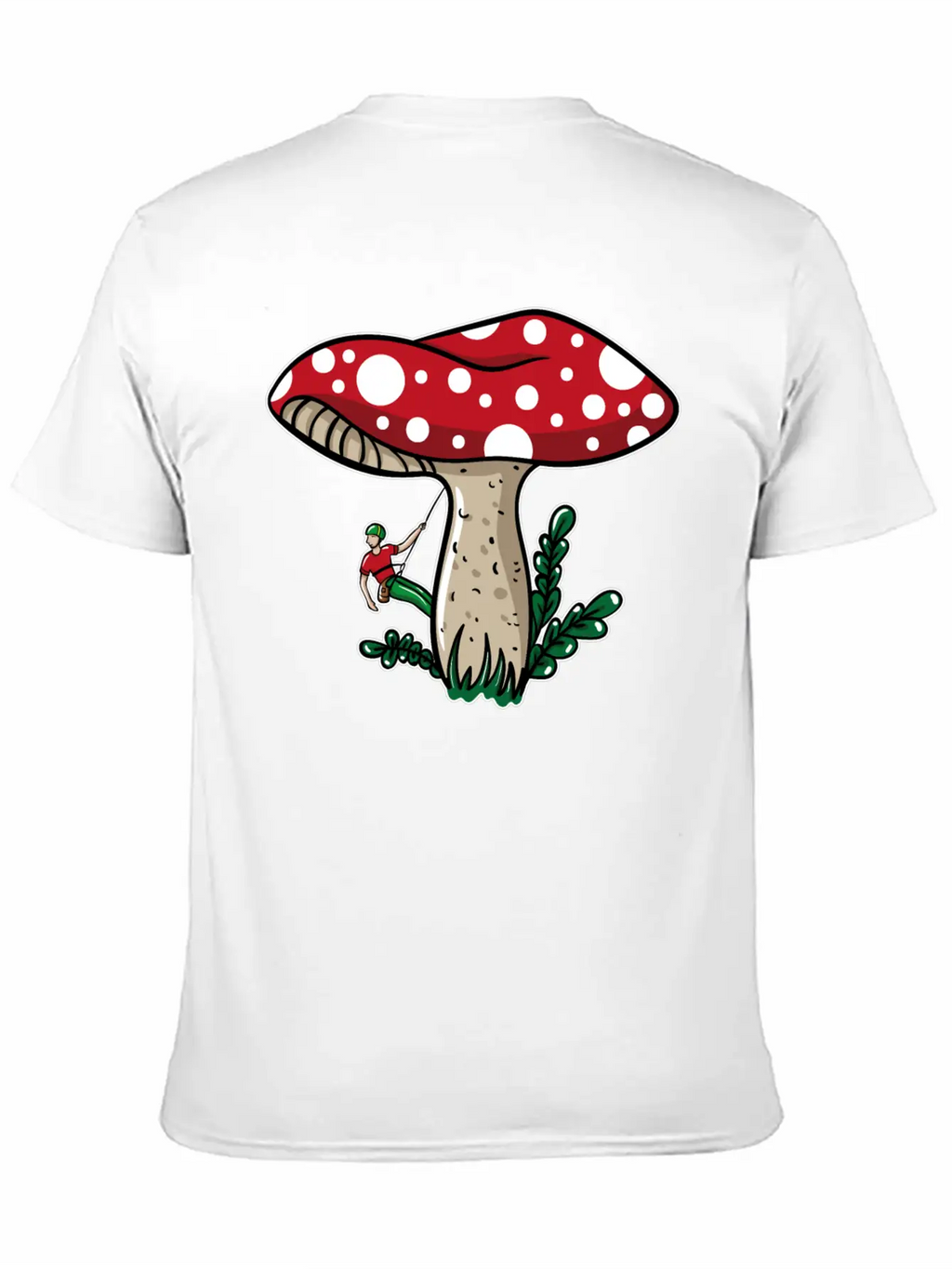 Climber Climbing Mushroom Unisex Short Sleeve Soft Cotton T-Shirt – Casual Everyday Wear