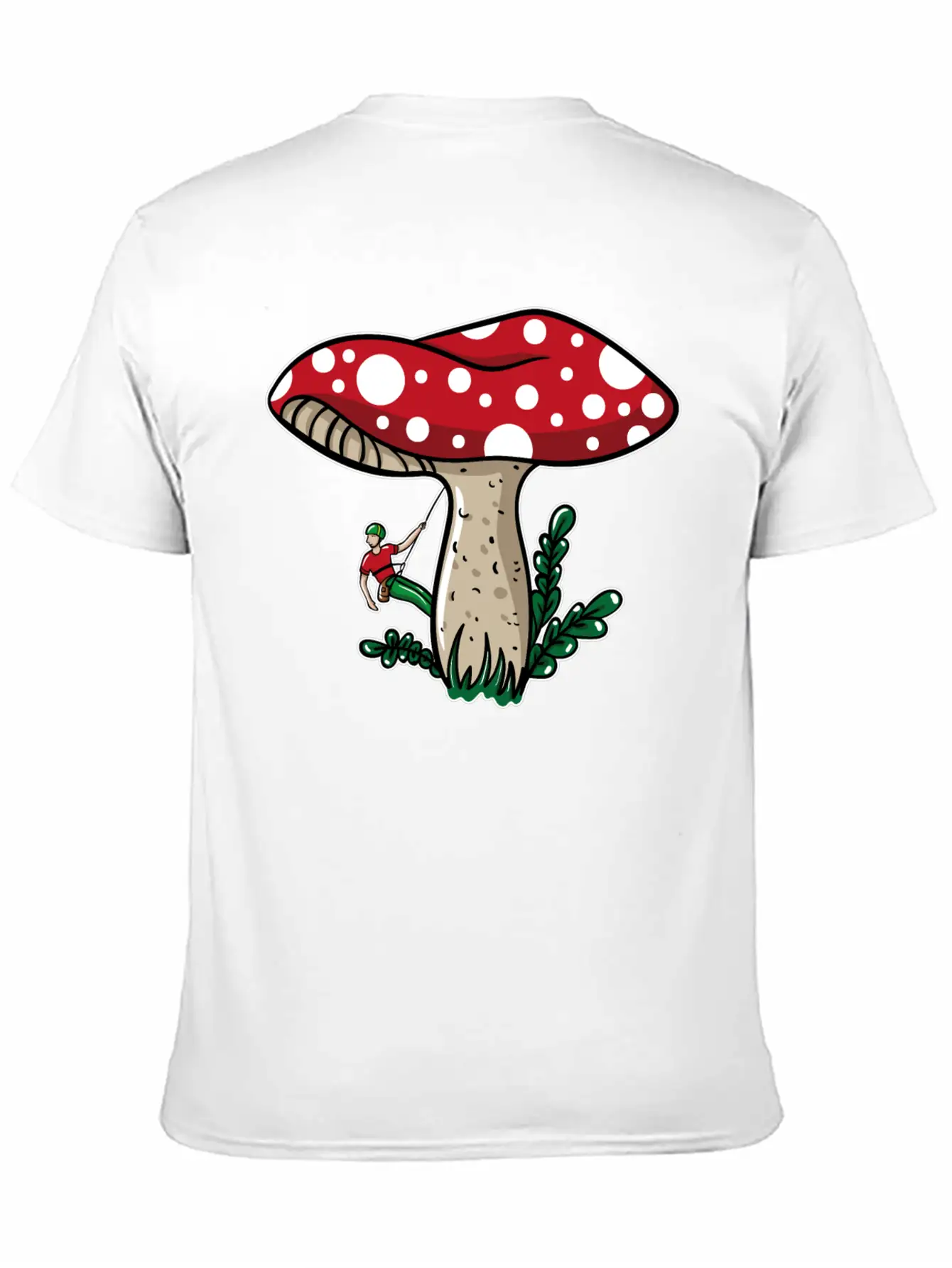 Climber Climbing Mushroom Unisex Short Sleeve Soft Cotton T-Shirt – Casual Everyday Wear
