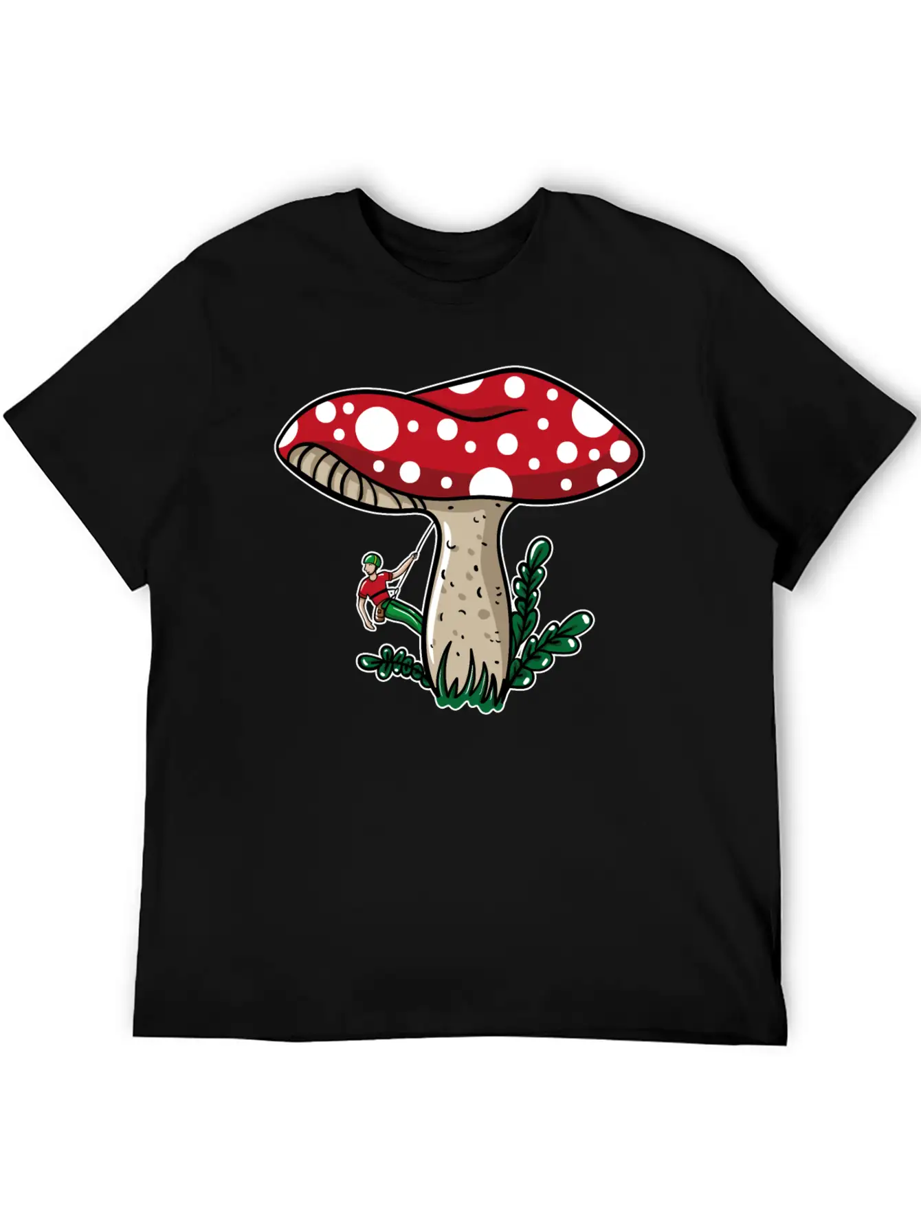 Climber Climbing Mushroom Unisex Short Sleeve Soft Cotton T-Shirt – Casual Everyday Wear