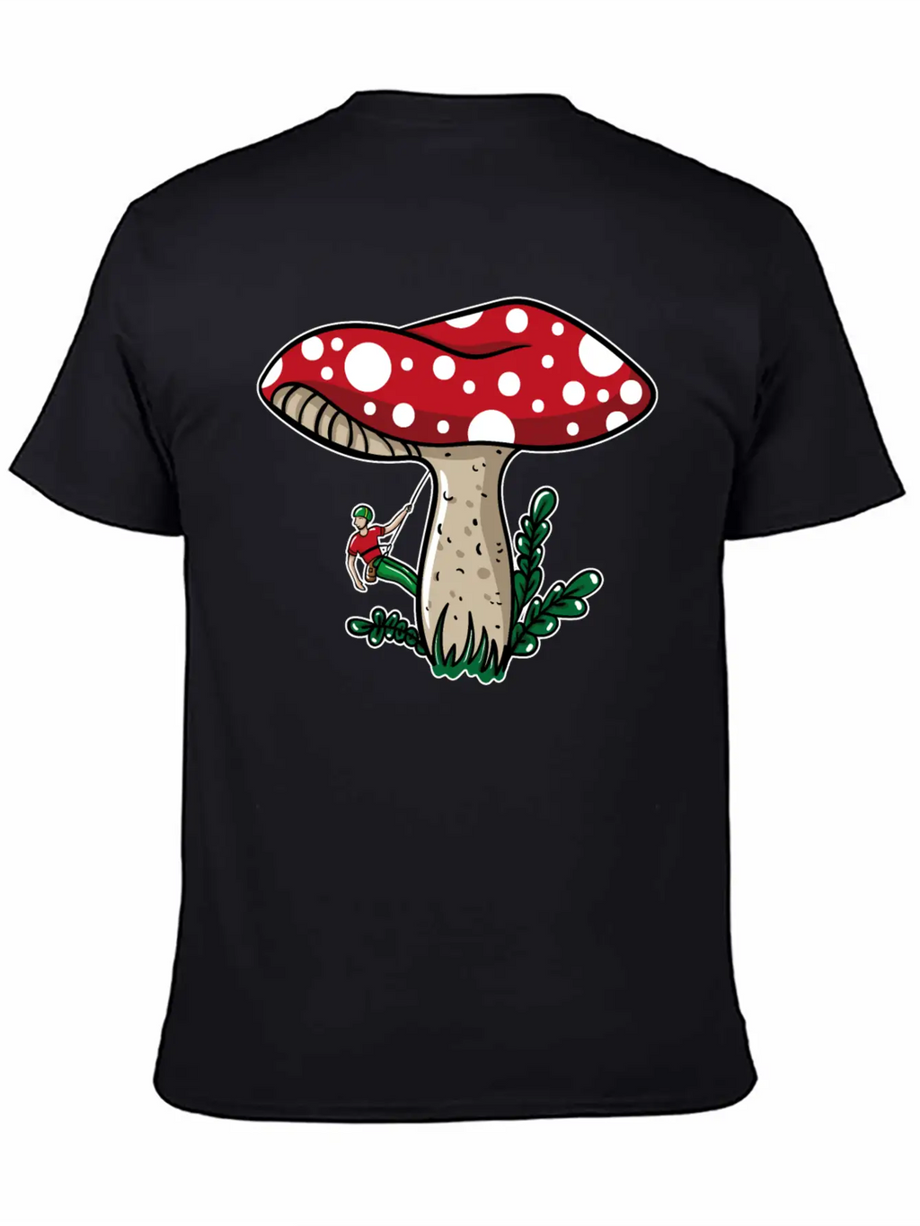 Climber Climbing Mushroom Unisex Short Sleeve Soft Cotton T-Shirt – Casual Everyday Wear