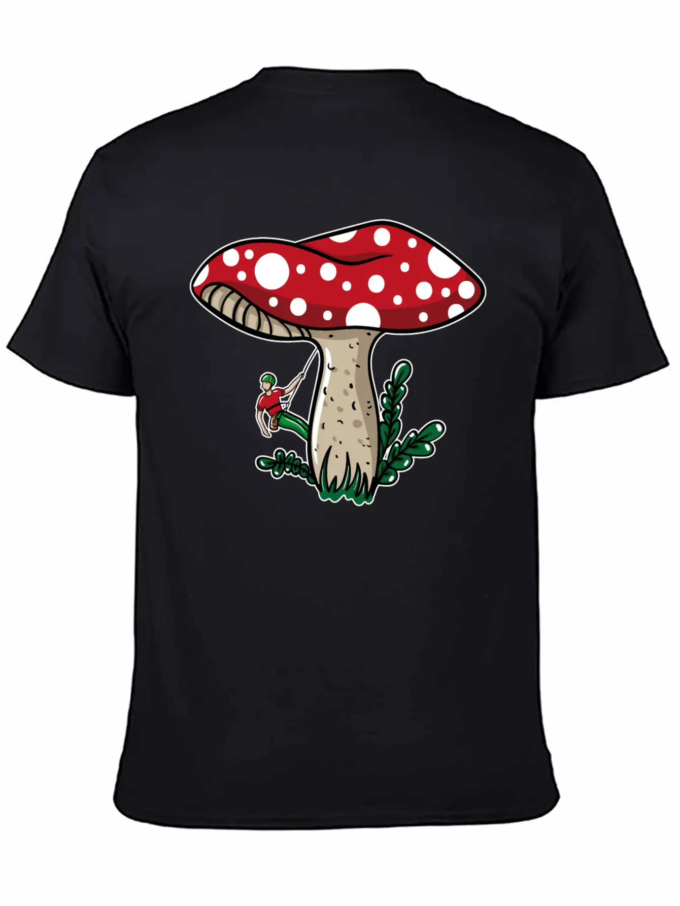 Climber Climbing Mushroom Unisex Short Sleeve Soft Cotton T-Shirt – Casual Everyday Wear