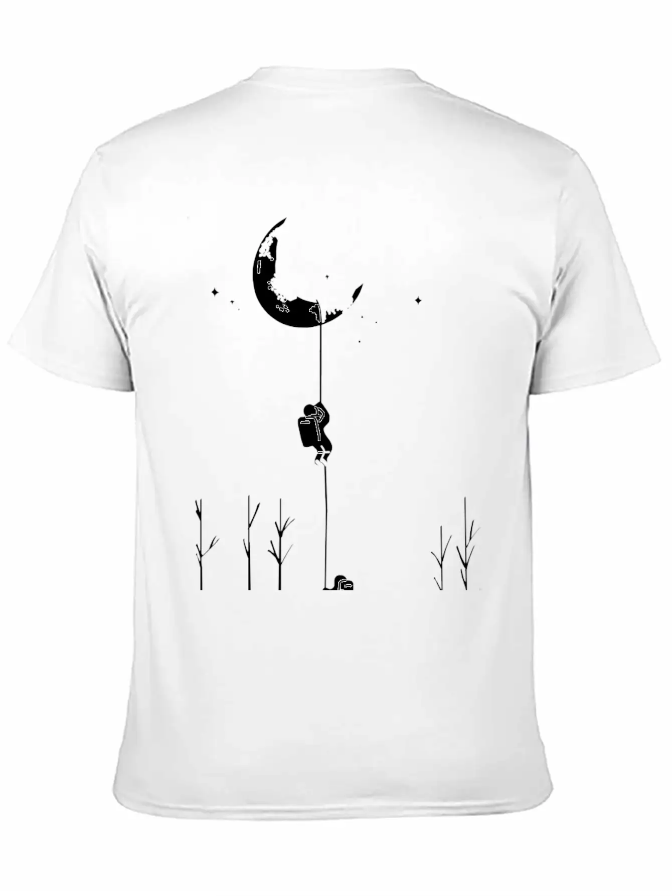 Climbing The Moon - Astronaut Classic Fit Graphic Tee For Daily Comfort – Unisex Cotton Shirt