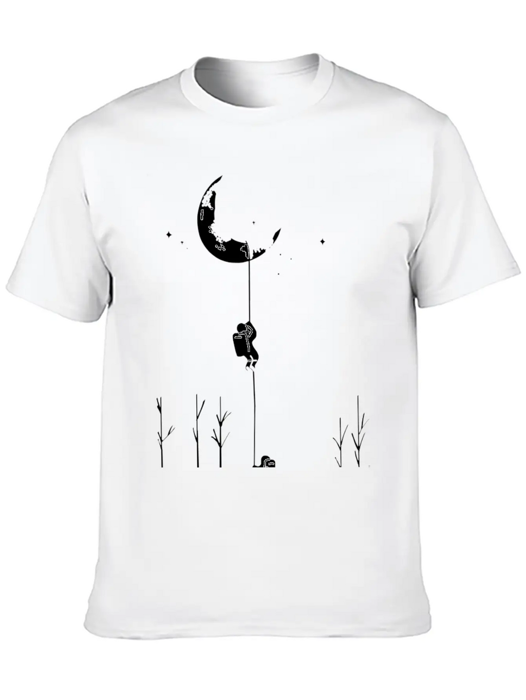 Climbing The Moon - Astronaut Classic Fit Graphic Tee For Daily Comfort – Unisex Cotton Shirt
