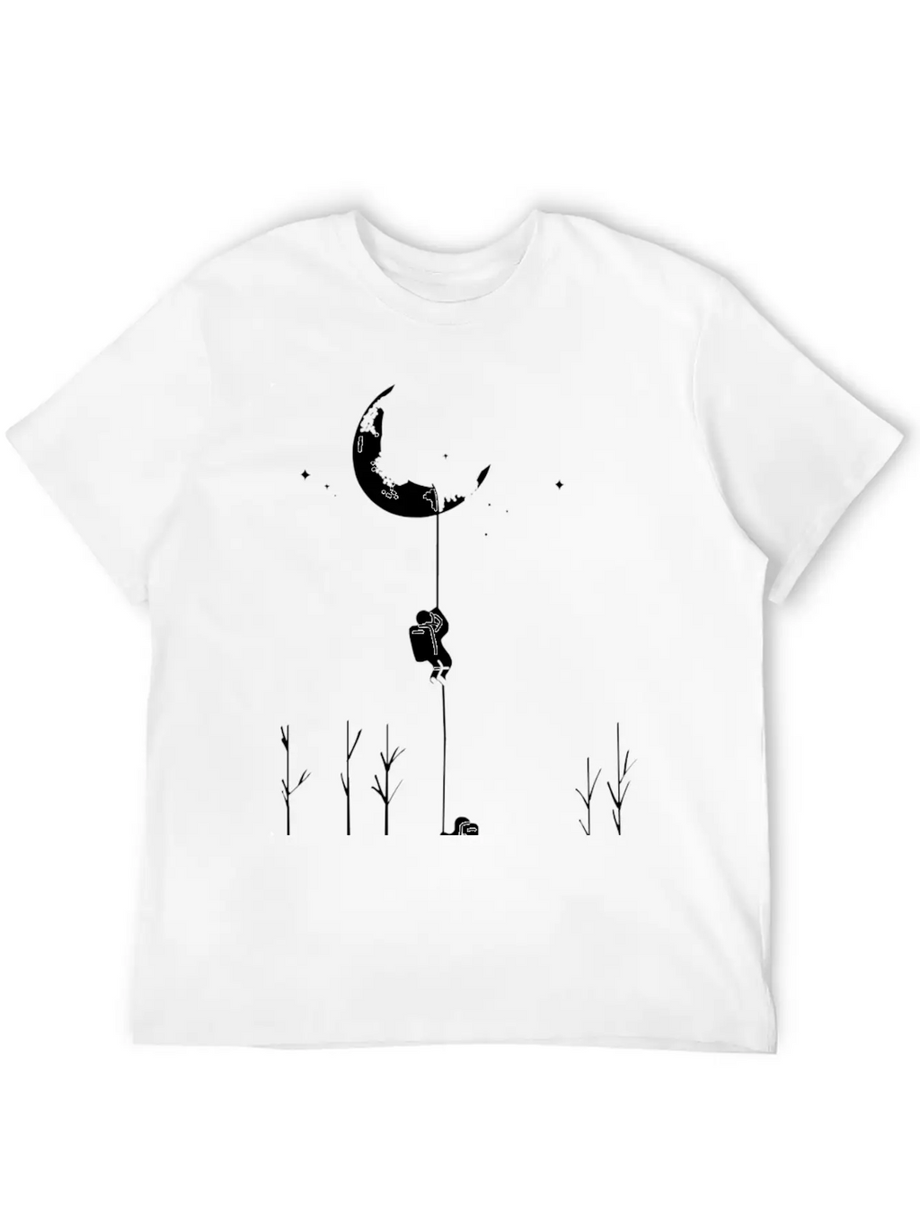 Climbing The Moon - Astronaut Classic Fit Graphic Tee For Daily Comfort – Unisex Cotton Shirt