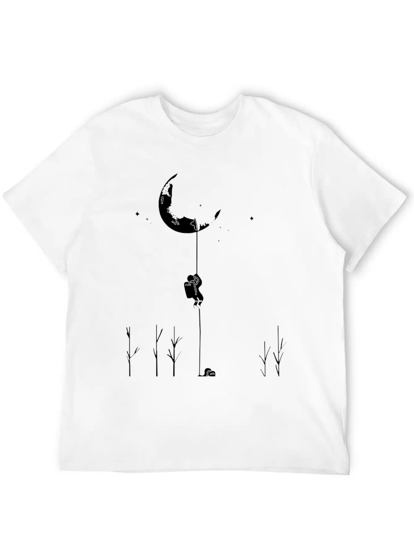 Climbing The Moon - Astronaut Classic Fit Graphic Tee For Daily Comfort – Unisex Cotton Shirt