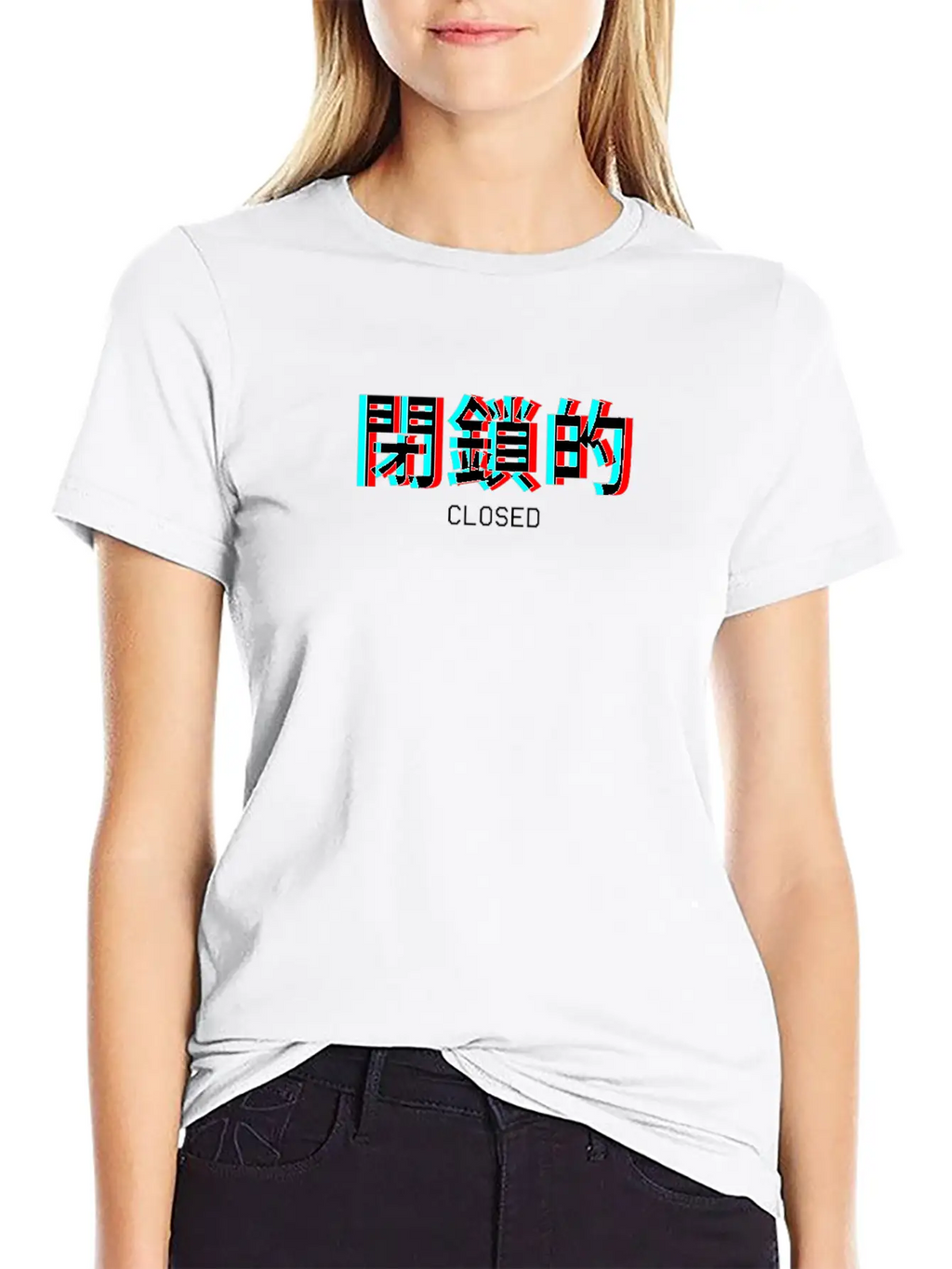Closed Japanese Vaporwave Aesthetic Gift Unisex Short Sleeve Soft Cotton T-Shirt – Casual Everyday Wear