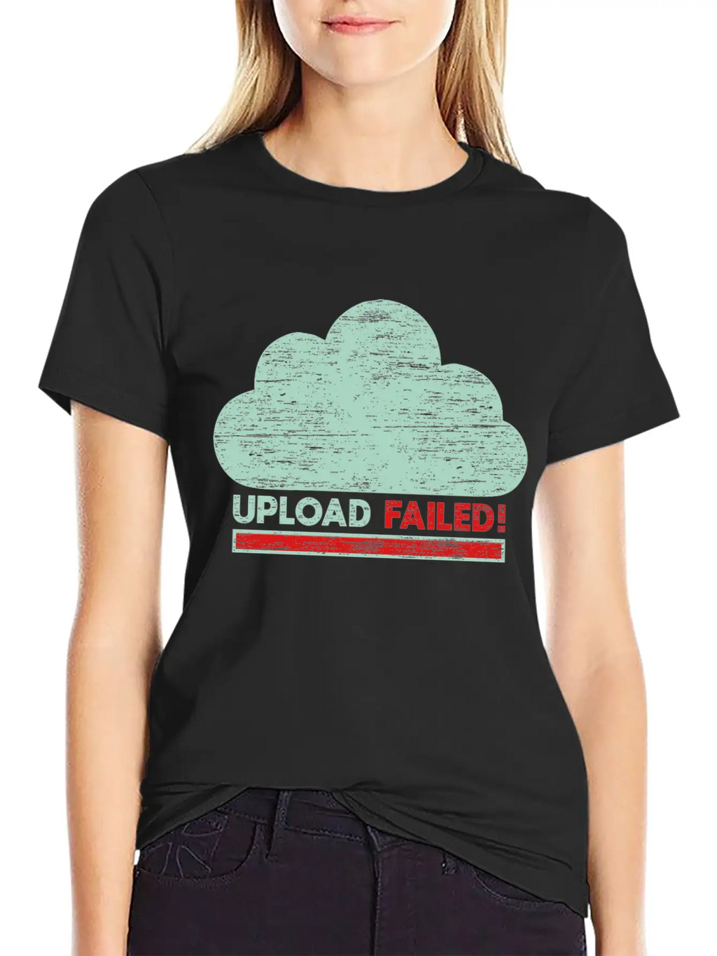 Clouds Upload Failed IT Geek Tech Casual Graphic T-Shirt – Simple And Comfortable Daily Wear