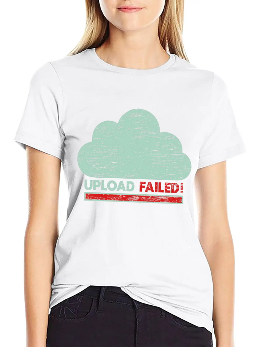 Clouds Upload Failed IT Geek Tech Casual Graphic T-Shirt – Simple And Comfortable Daily Wear