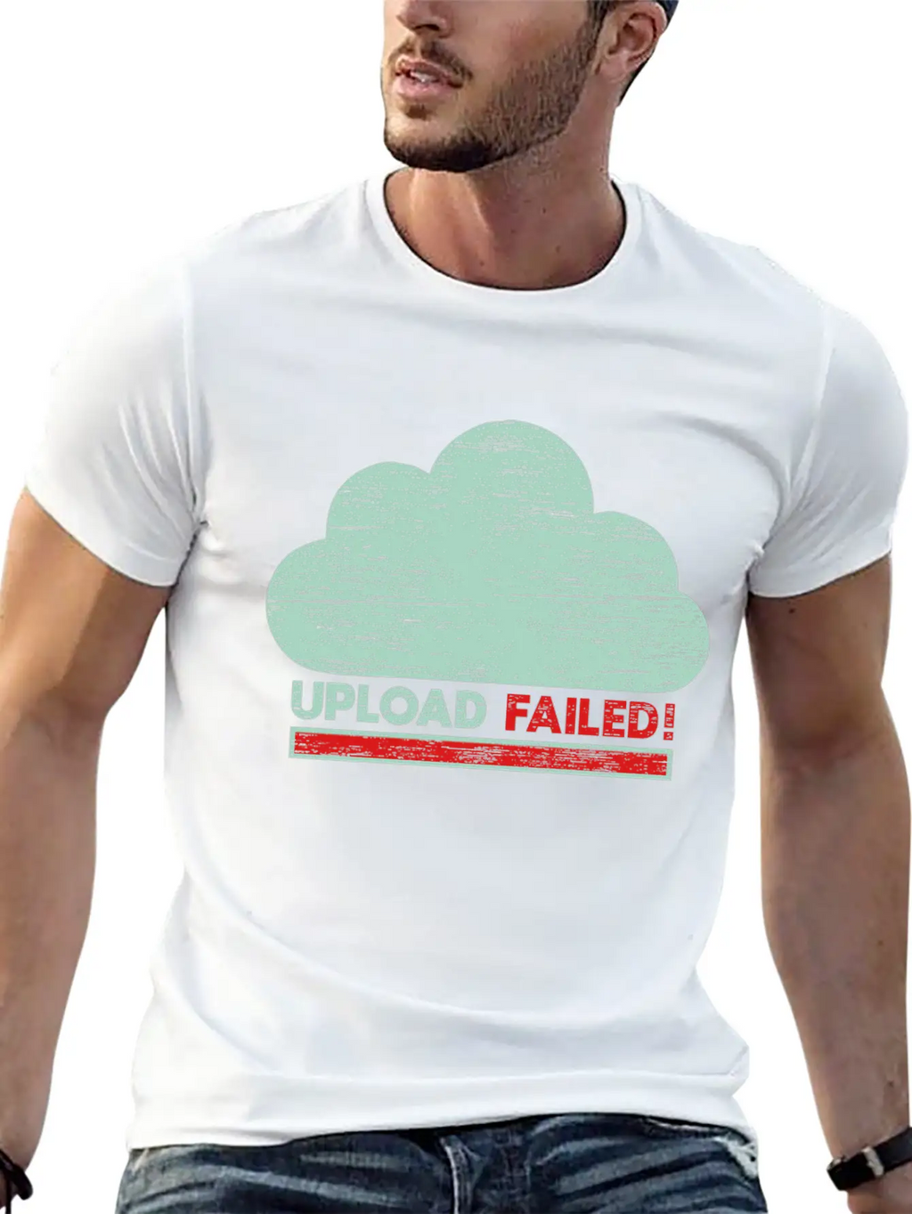 Clouds Upload Failed IT Geek Tech Casual Graphic T-Shirt – Simple And Comfortable Daily Wear