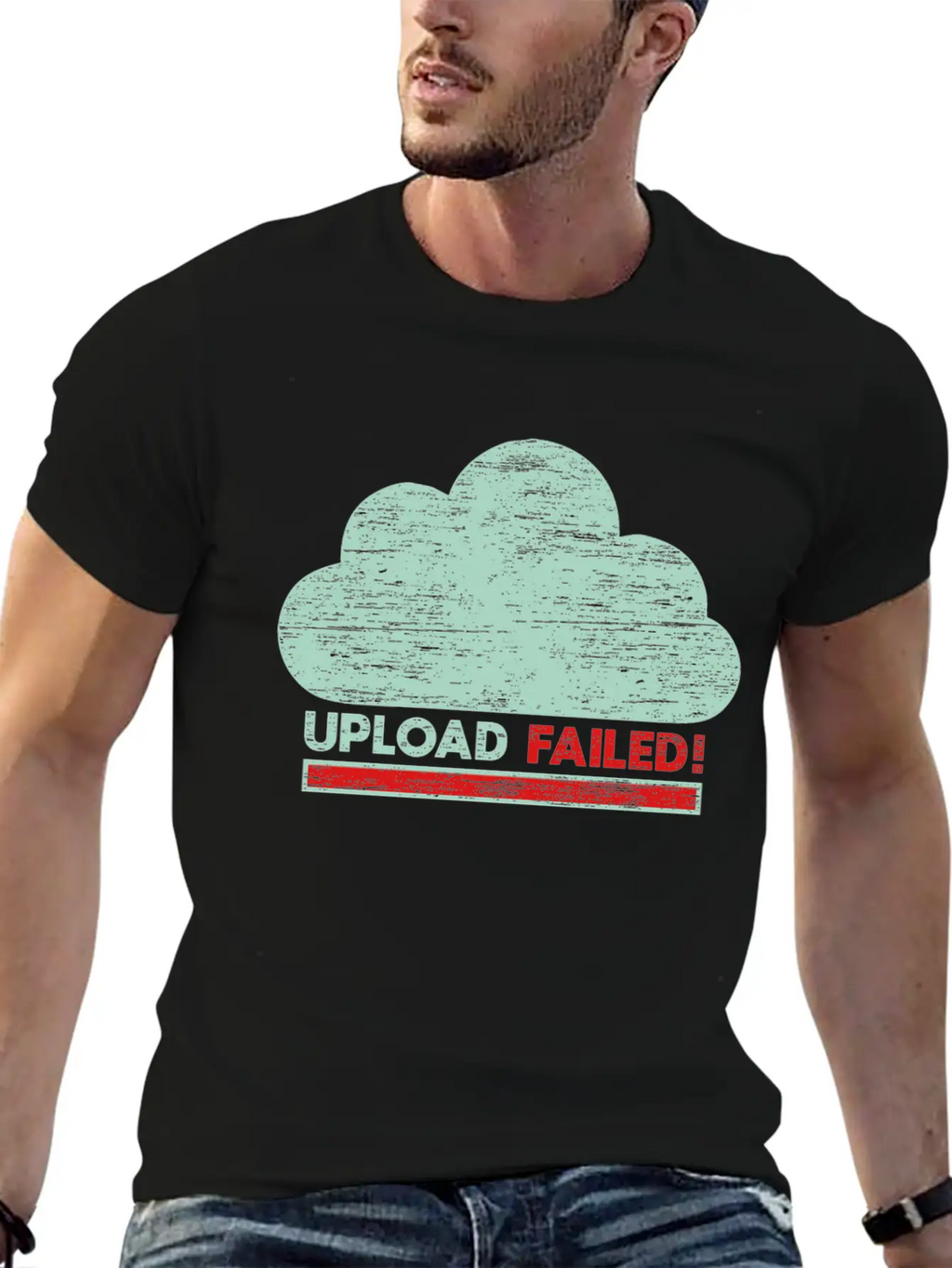 Clouds Upload Failed IT Geek Tech Casual Graphic T-Shirt – Simple And Comfortable Daily Wear