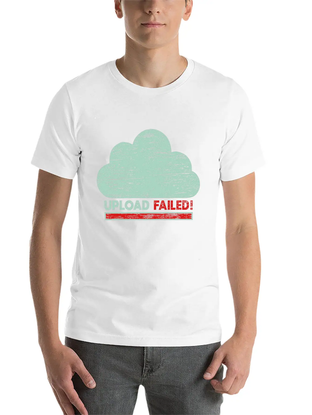 Clouds Upload Failed IT Geek Tech Casual Graphic T-Shirt – Simple And Comfortable Daily Wear