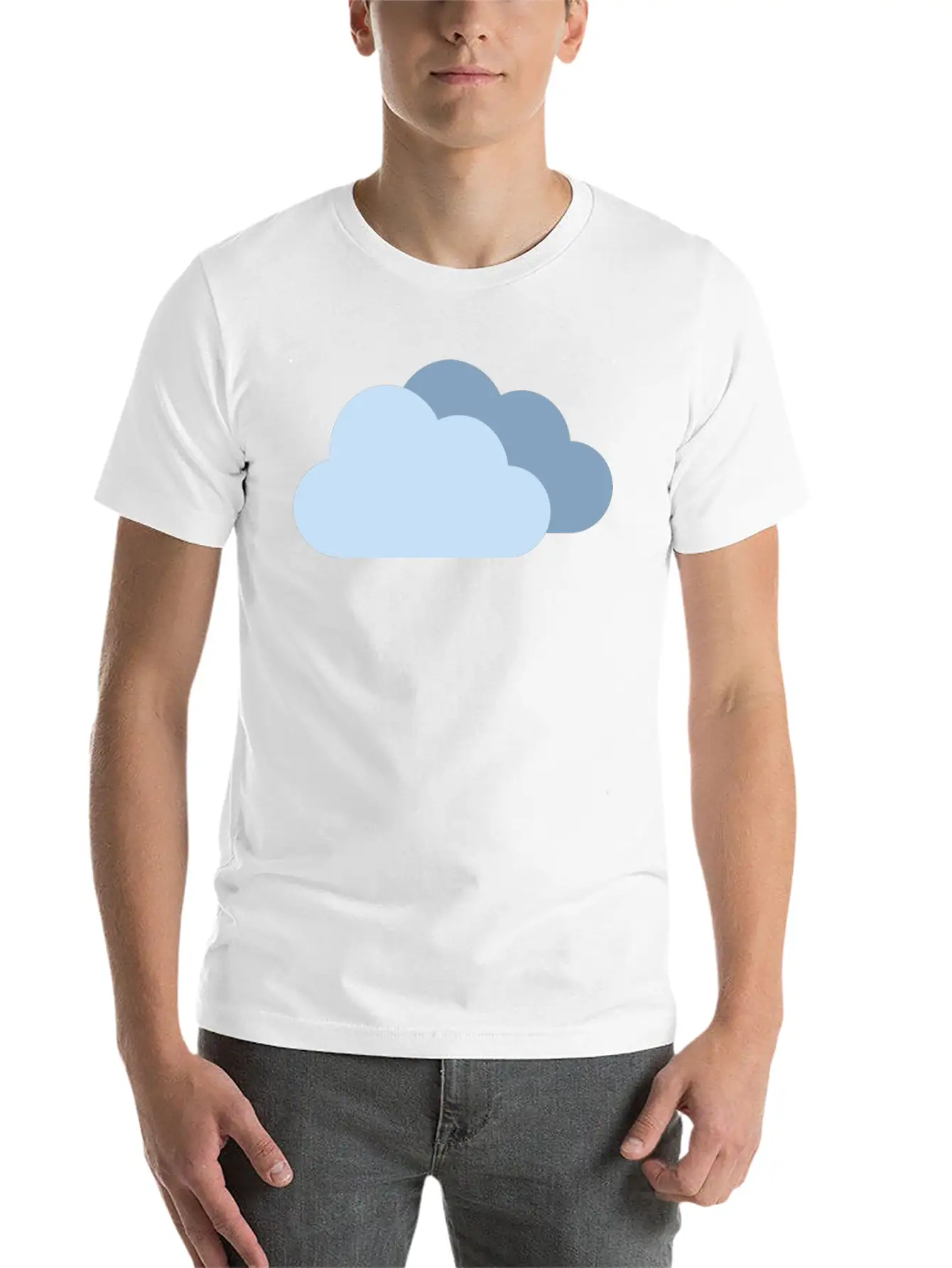 Cloudy Clouds Weather Forecast Sky Blue For Boy Unisex Casual T-Shirt – Clean Design For Daily Comfort