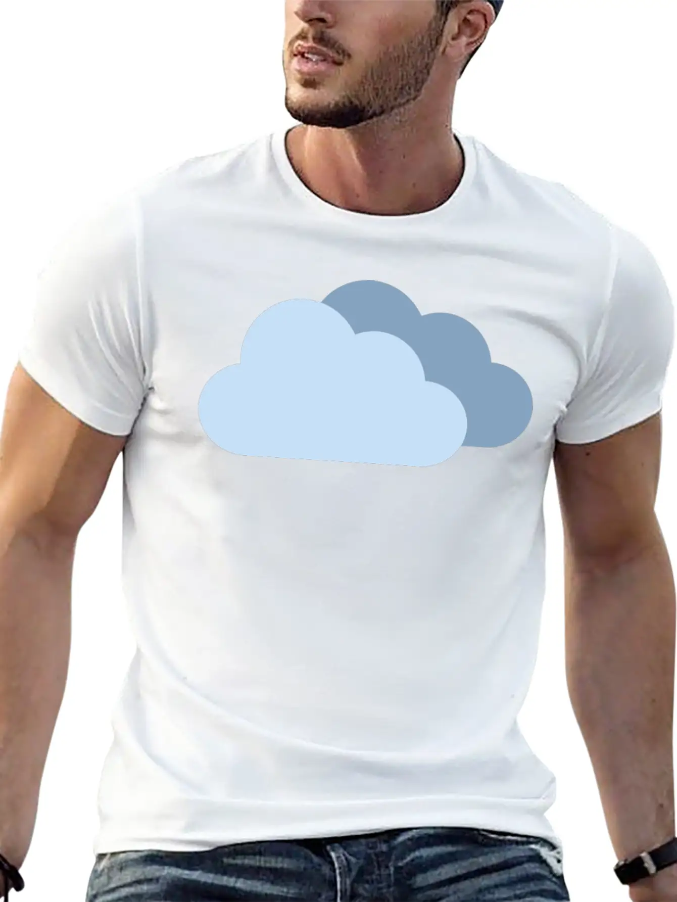 Cloudy Clouds Weather Forecast Sky Blue For Boy Unisex Casual T-Shirt – Clean Design For Daily Comfort