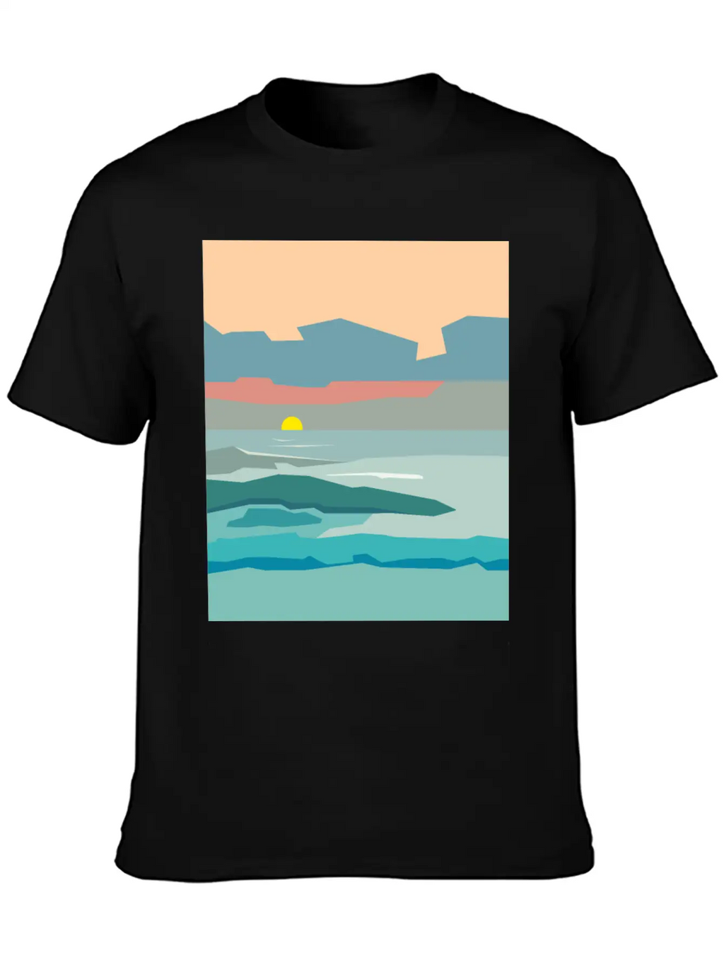 Cloudy Sky With The Sun Going Down To The Horizon. Unisex Casual T-Shirt – Clean Design For Daily Comfort