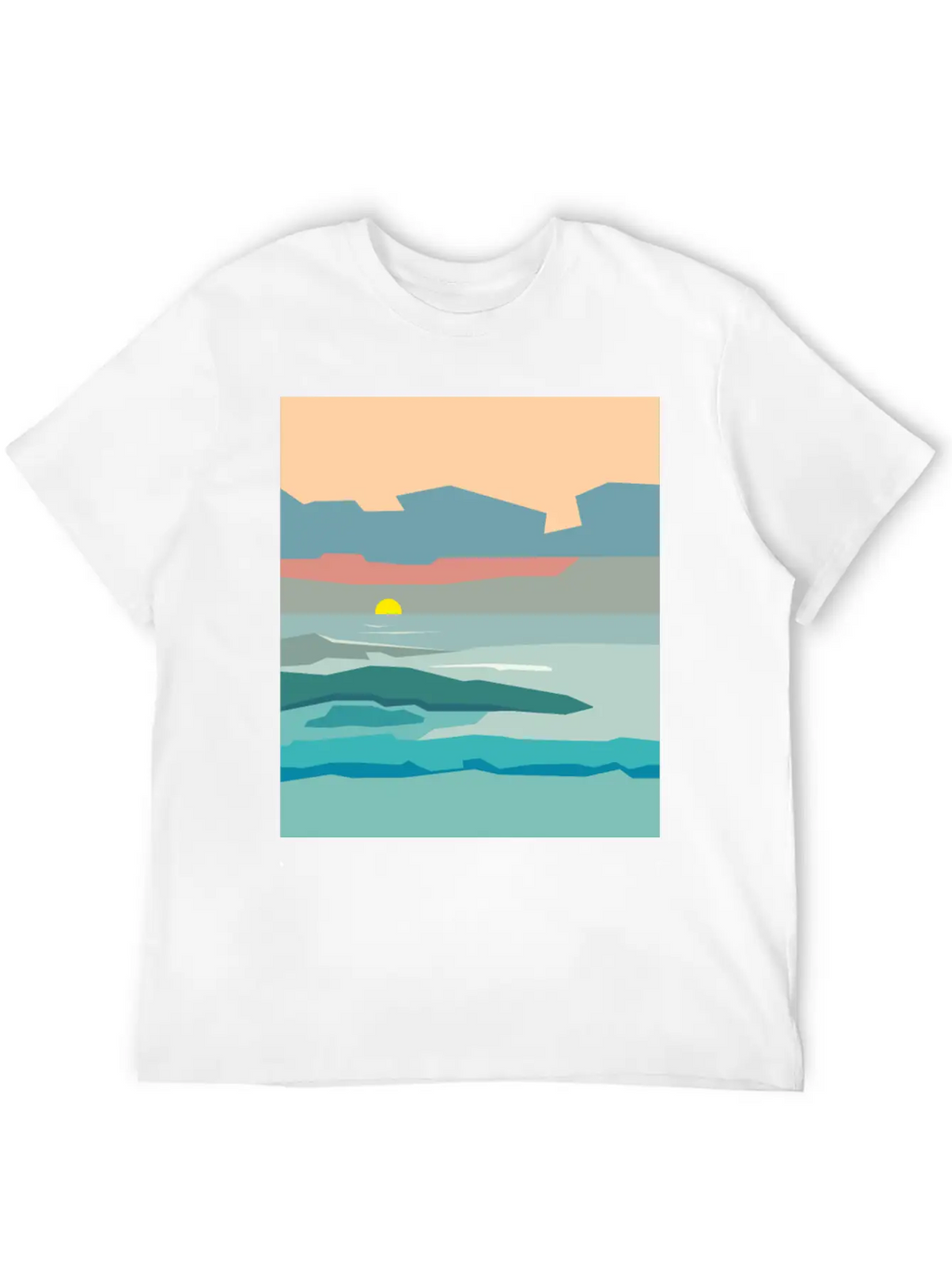 Cloudy Sky With The Sun Going Down To The Horizon. Unisex Casual T-Shirt – Clean Design For Daily Comfort